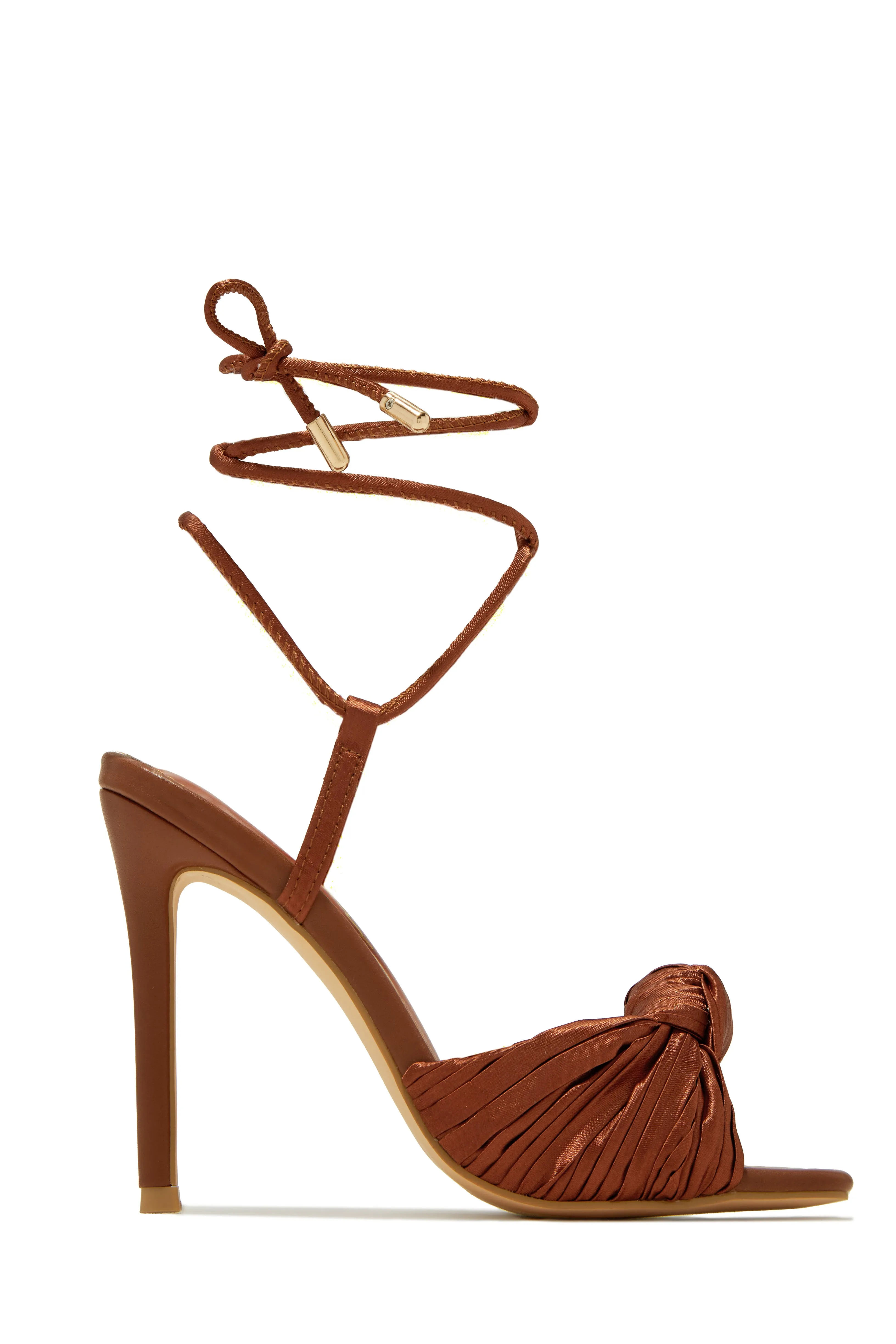 Harlow Lace Up High Heels - Tan sold by Miss Lola