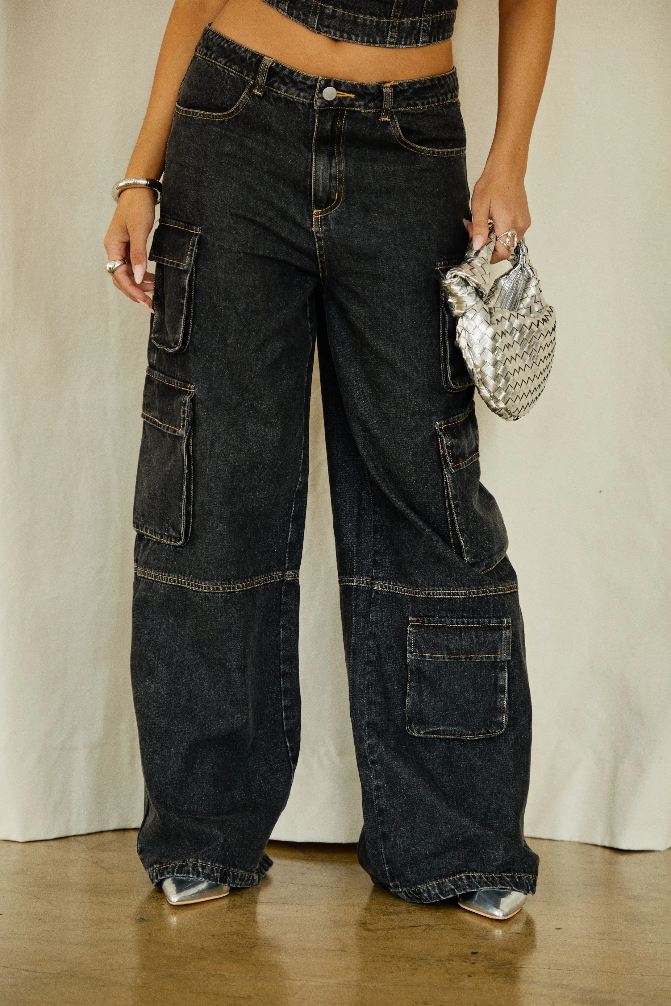 Bad Attitude Denim Wide Leg Pant - Black sold by Miss Lola product image thumbnail 2