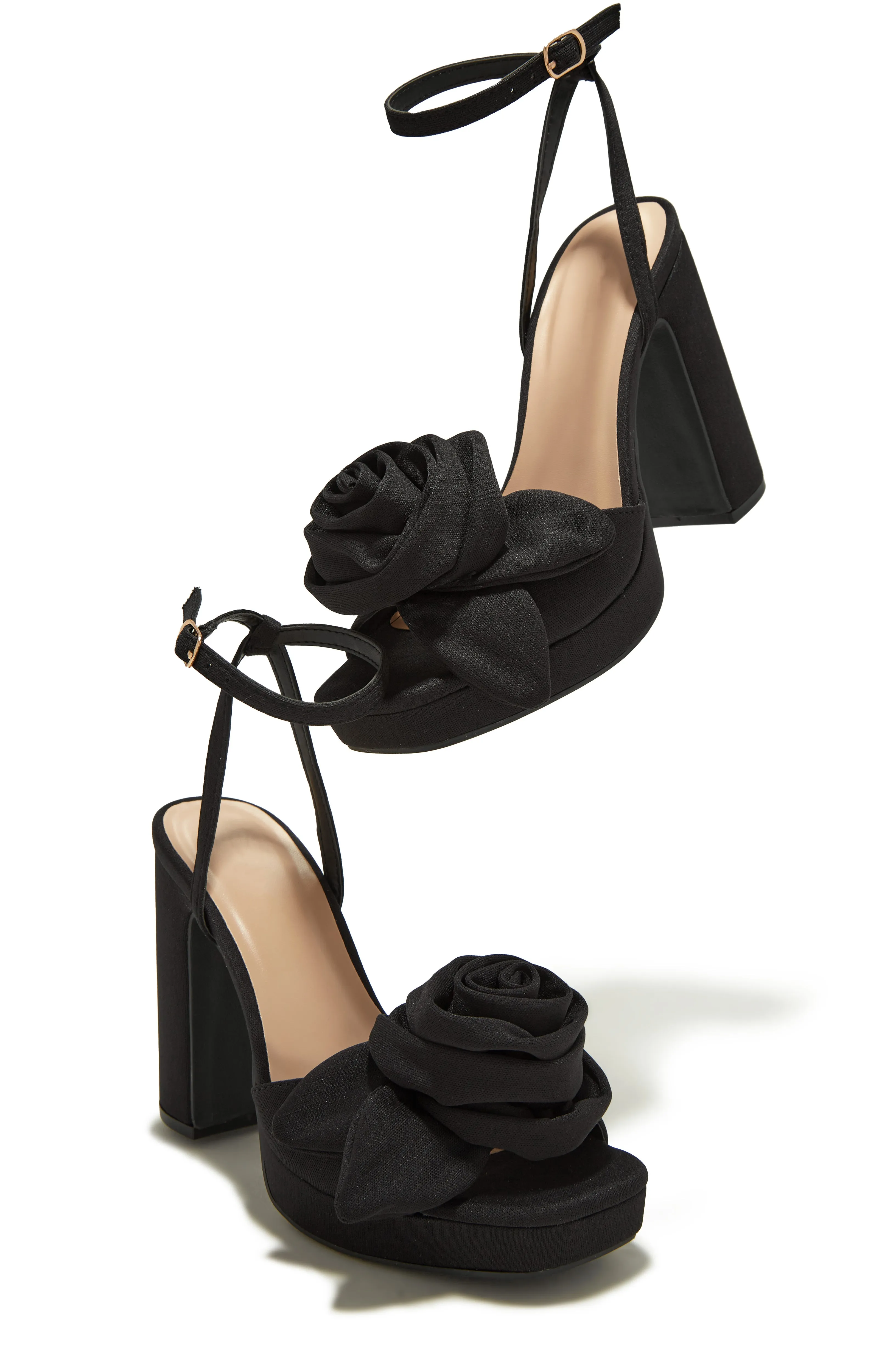 Michelle Platform Block High Heels - Black sold by Miss Lola product image thumbnail 4