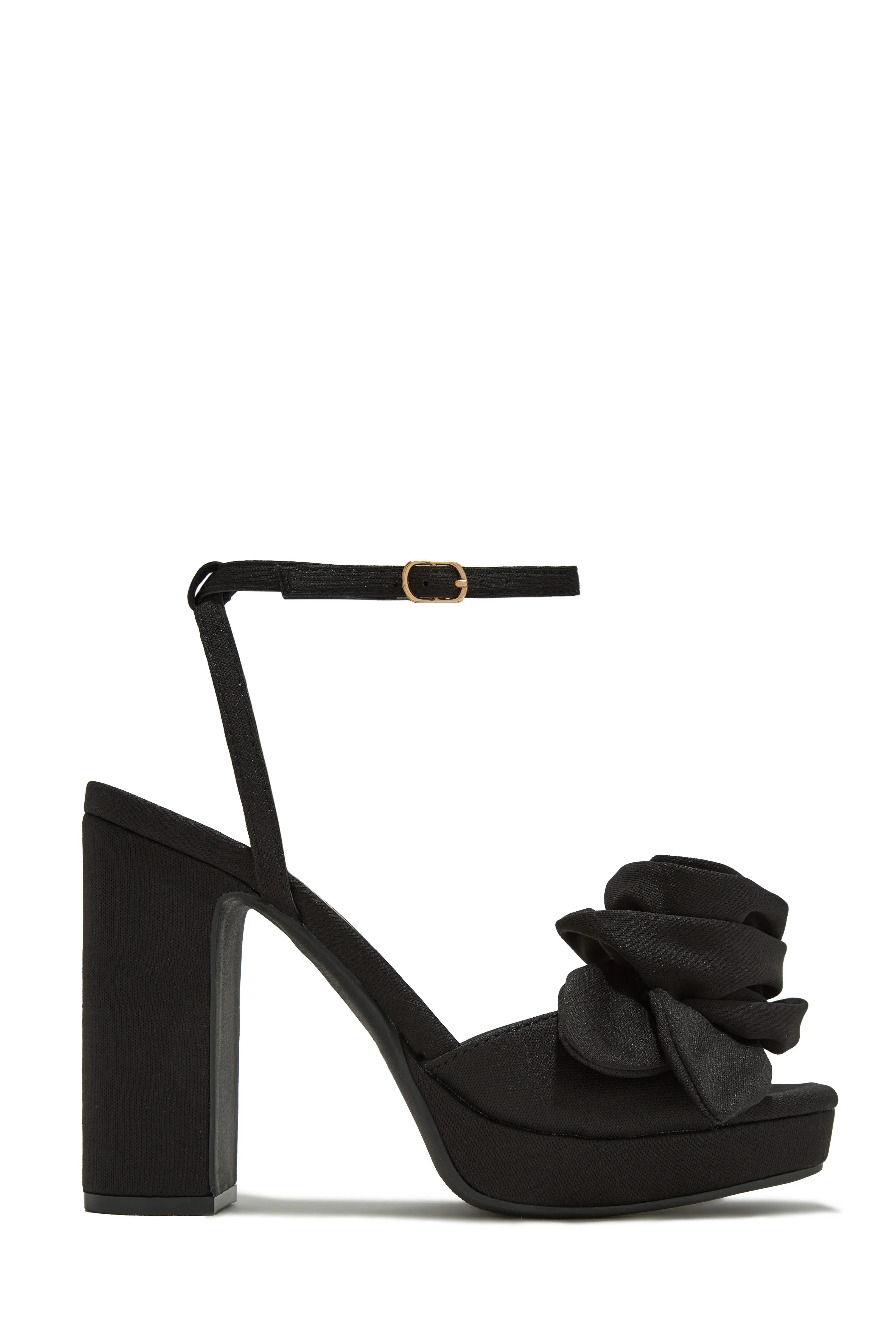 Michelle Platform Block High Heels - Black sold by Miss Lola product image thumbnail 5