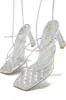 Jayla Lace Up Heels - Silver sold by Miss Lola