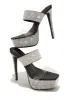 Main Event Embellished Platform High Heel Mules - Black sold by Miss Lola