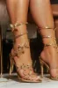 Fantasy Butterfly Embellished Coil Heels - Gold sold by Miss Lola