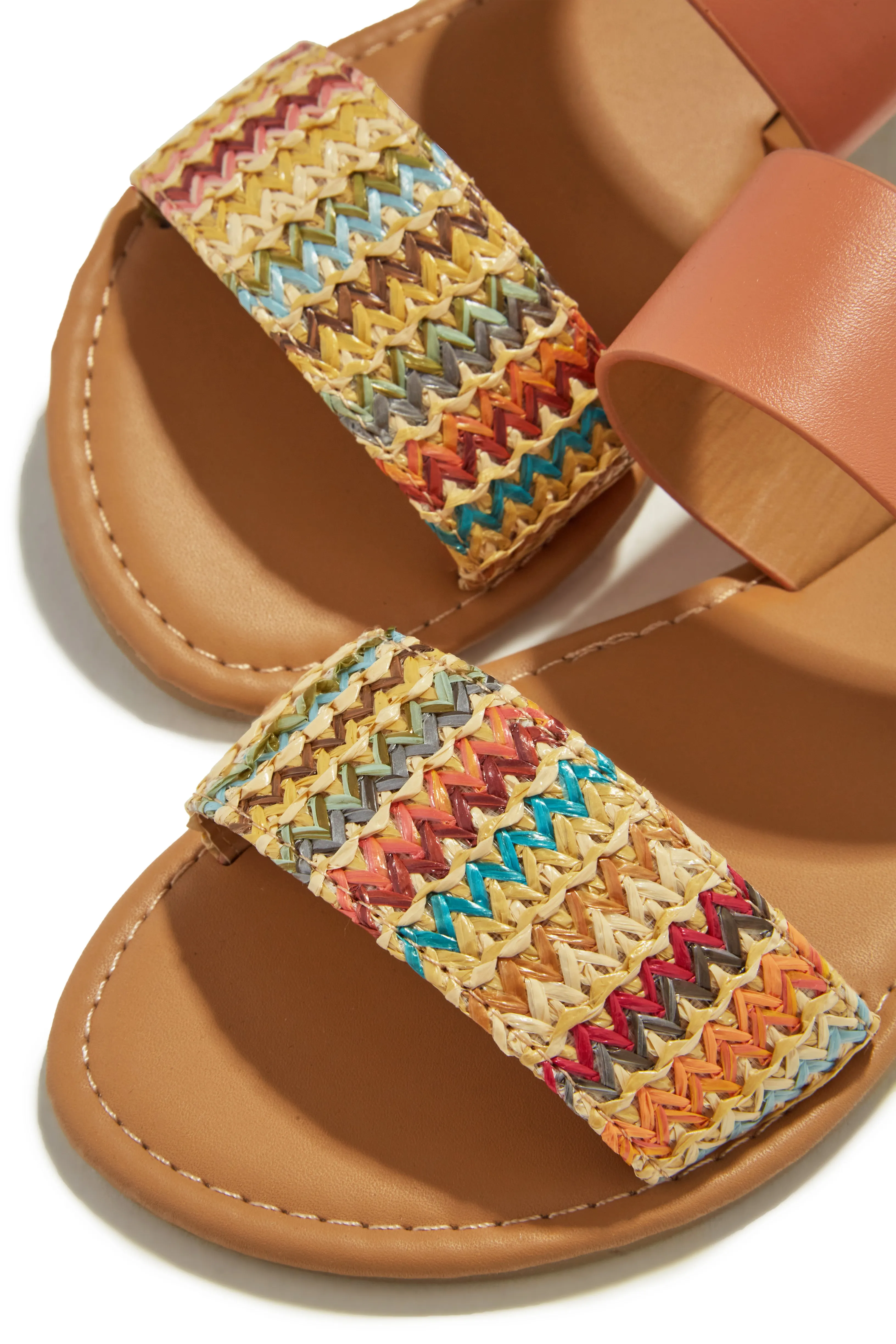 Spring Breaker Flat Slip On Sandals - Nude Multi sold by Miss Lola product image thumbnail 2