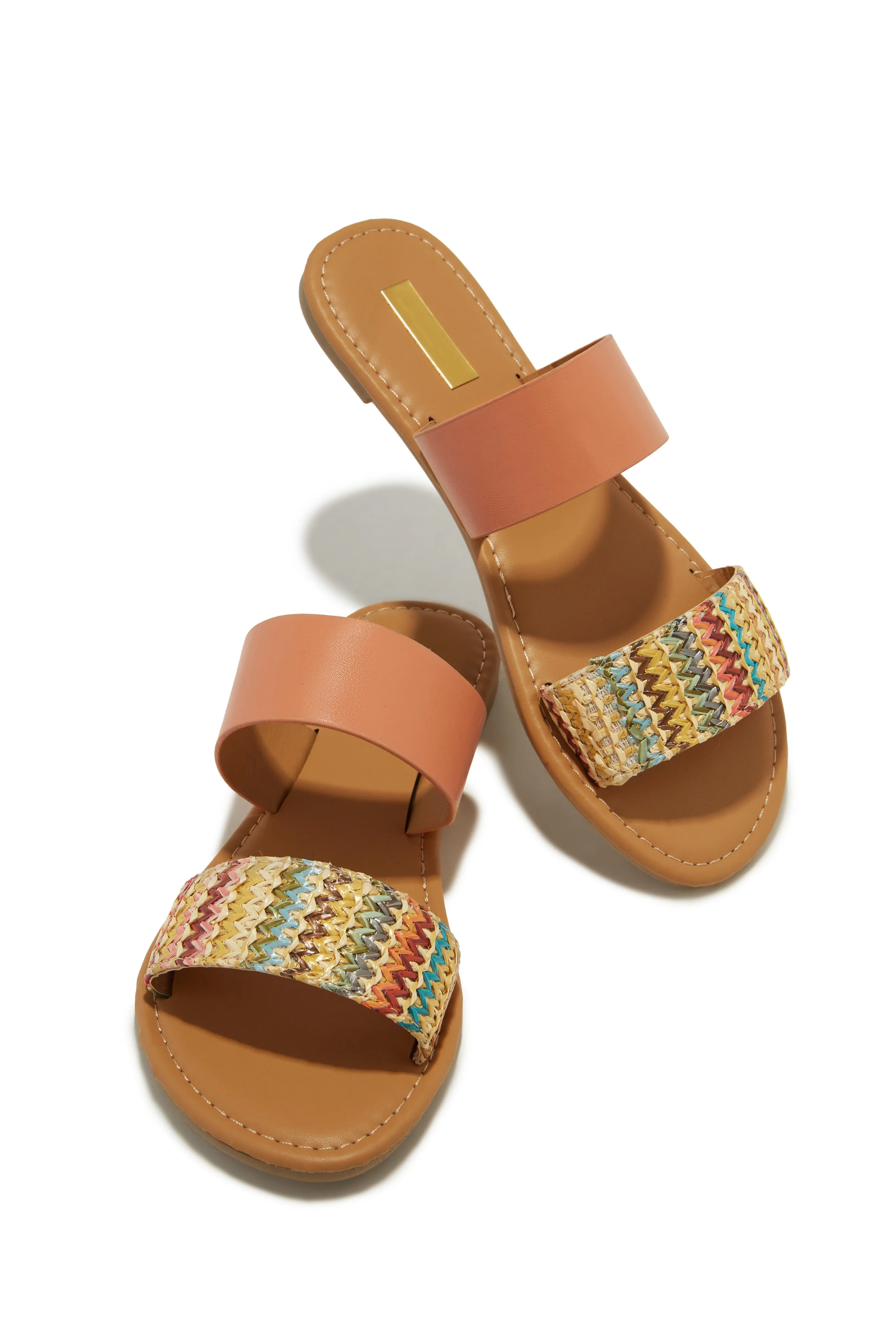 Spring Breaker Flat Slip On Sandals - Nude Multi sold by Miss Lola product image thumbnail 5