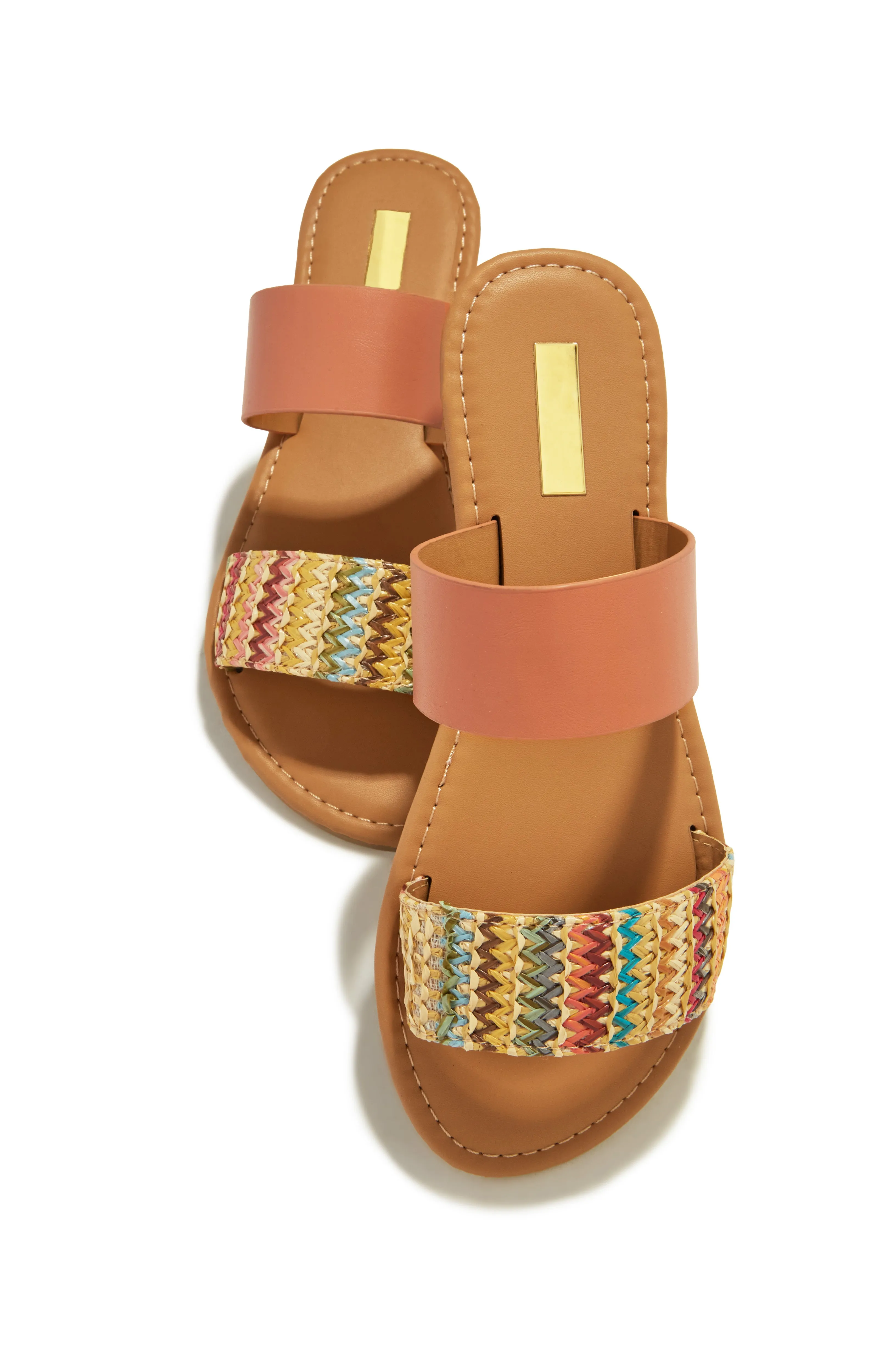 Spring Breaker Flat Slip On Sandals - Nude Multi sold by Miss Lola product image thumbnail 3