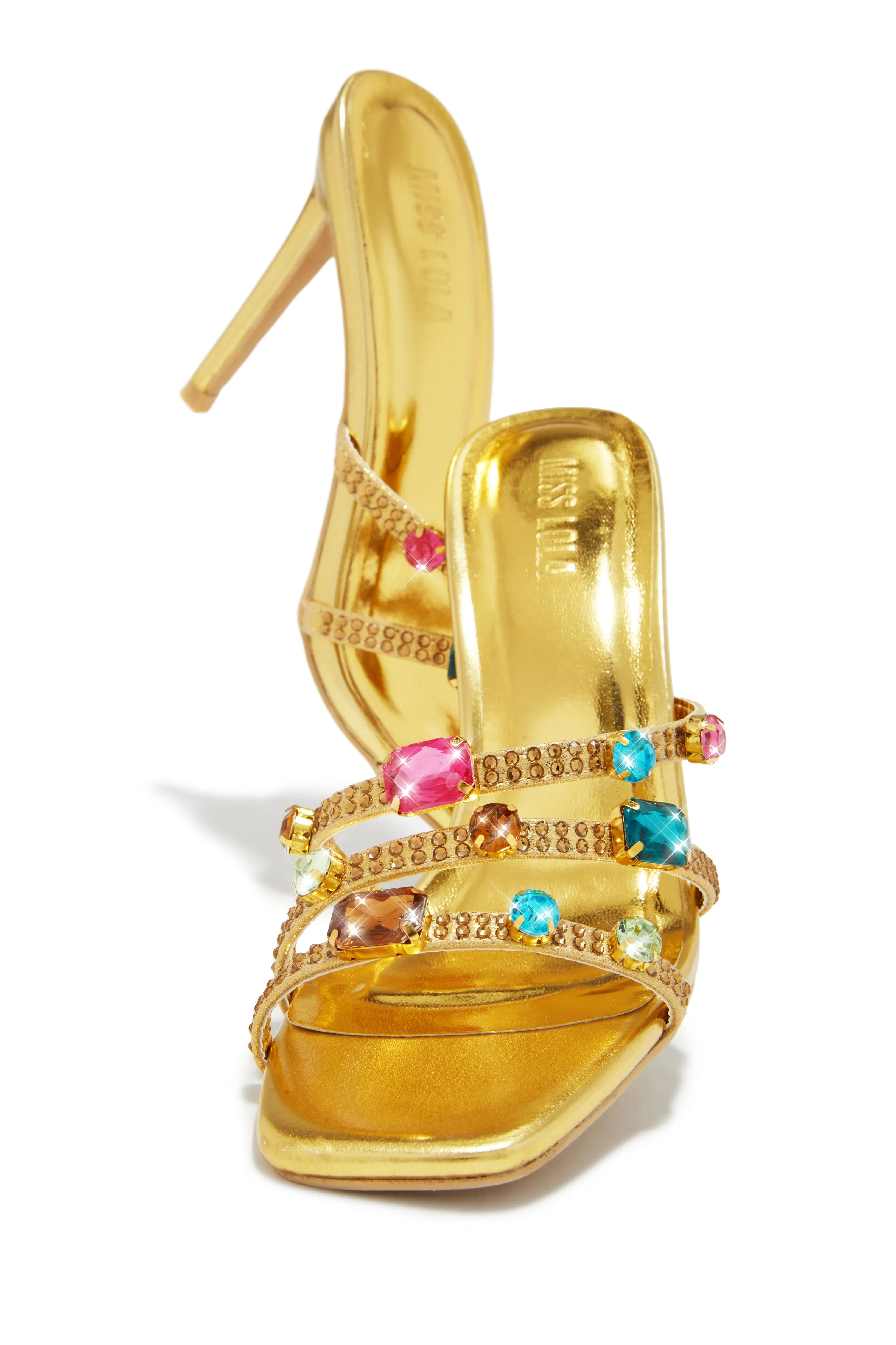 Birthday Drinks Embellished Mule Heels - Gold sold by Miss Lola product image thumbnail 5