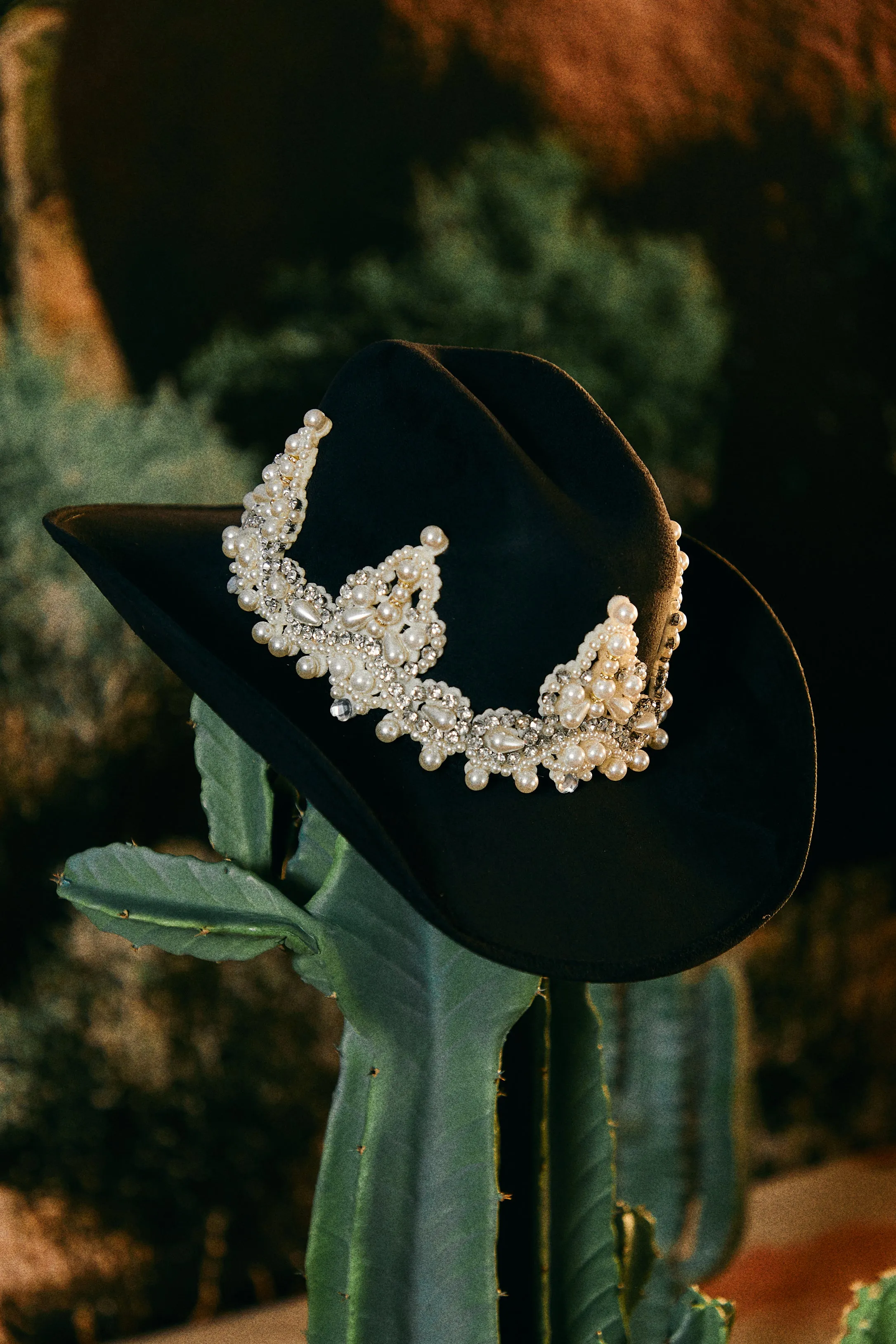 Selena Embellished Western Hat - Black sold by Miss Lola