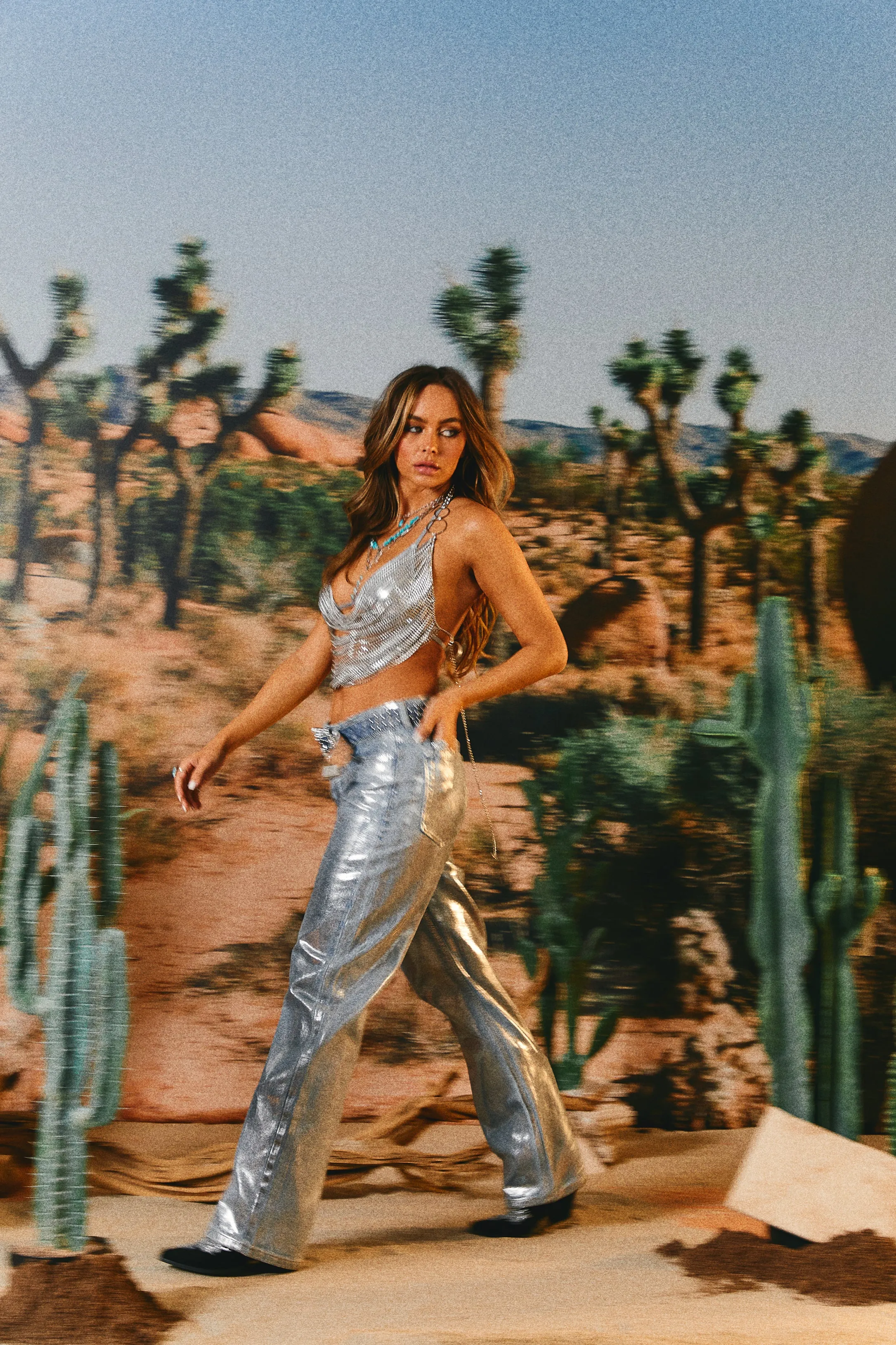 Chain Reaction Metal Halter Neck Top - Silver sold by Miss Lola product image thumbnail 3