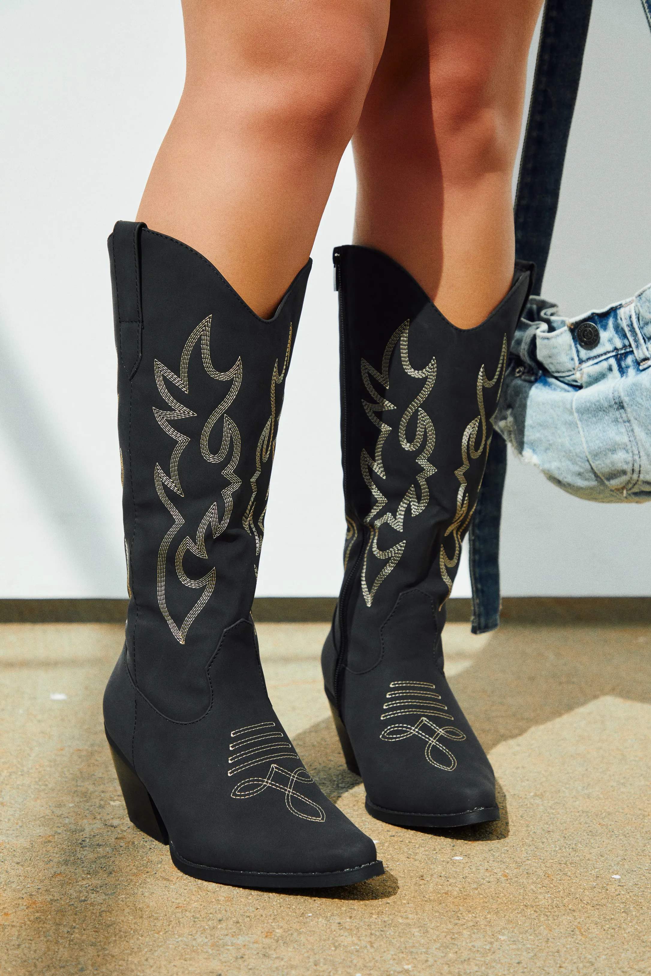 Abby Cowgirl Boots - Black sold by Miss Lola product image thumbnail 3