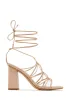 Palmera Lace Up Block Heels - Nude sold by Miss Lola