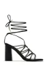 Palmera Lace Up Block Heels - Nude sold by Miss Lola