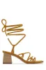 Vacation Villas Lace Up Block Mid Heels - Tan sold by Miss Lola