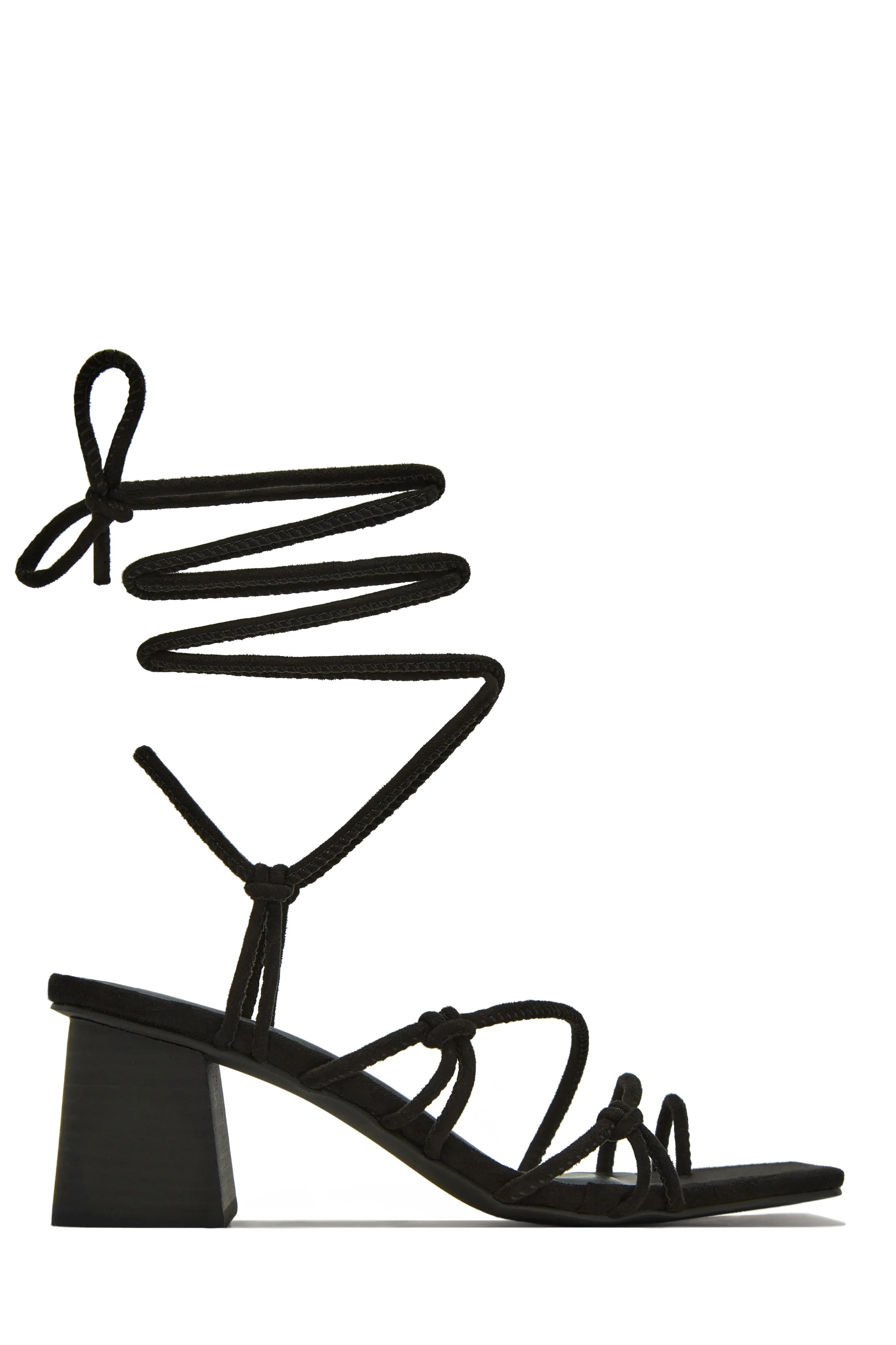 Vacation Villas Lace Up Block Mid Heels - Tan sold by Miss Lola product image thumbnail 4