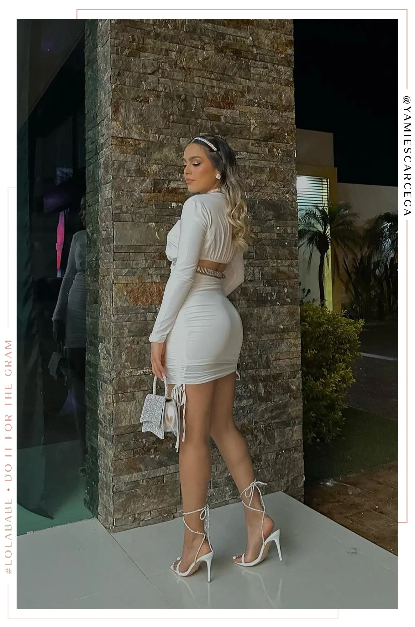 Pretty Girl Embellished Lace Up High Heels - White sold by Miss Lola product image thumbnail 2