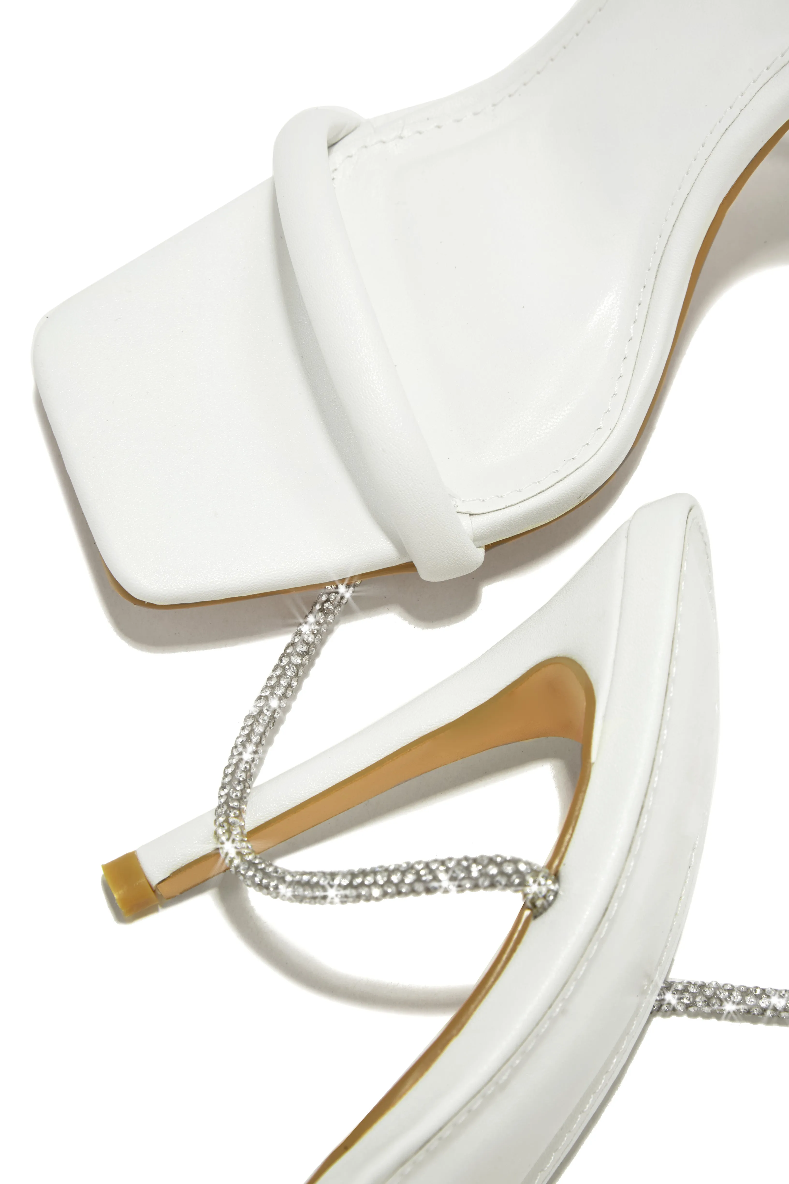 Pretty Girl Embellished Lace Up High Heels - White sold by Miss Lola product image thumbnail 3