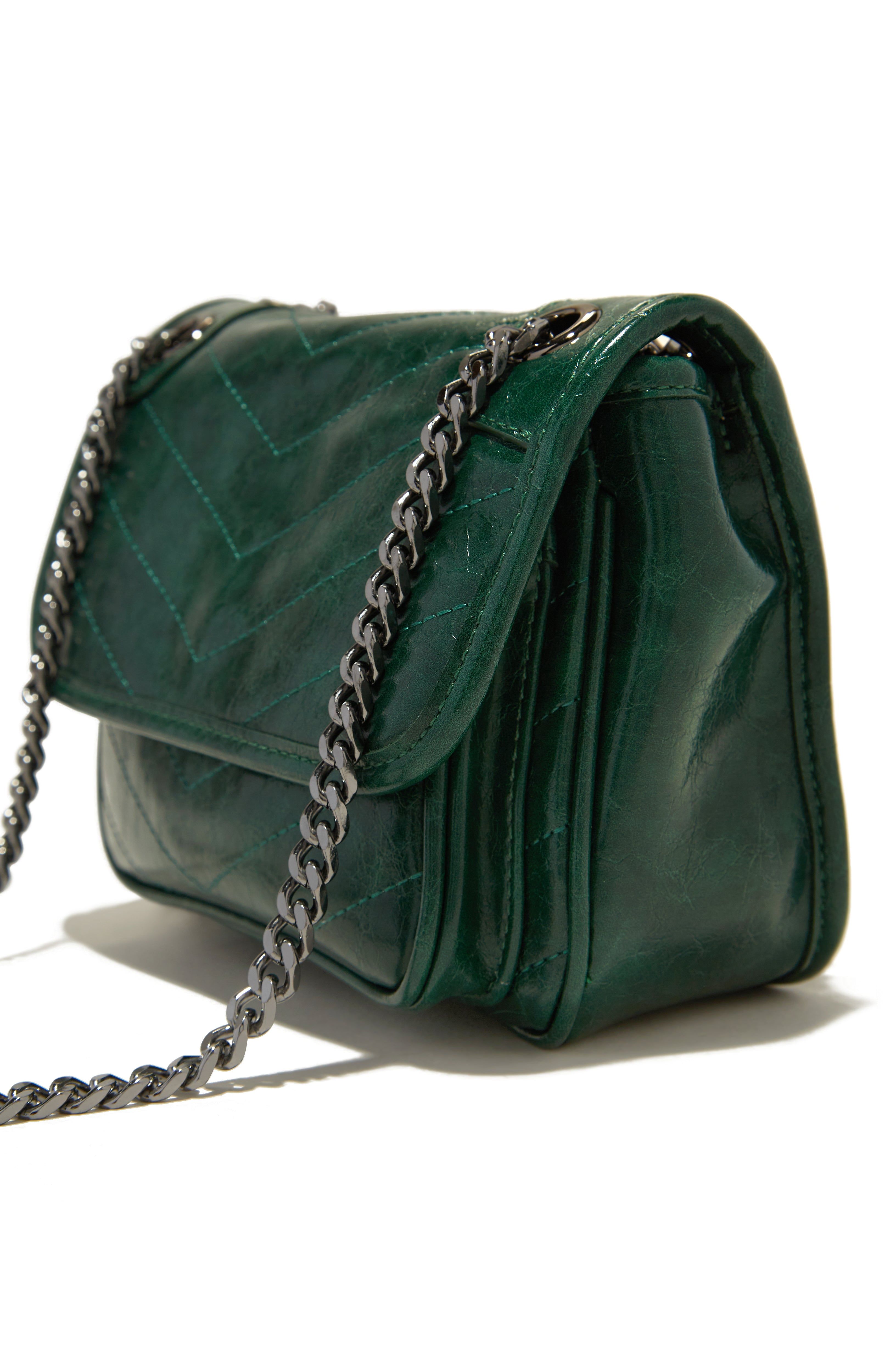 Alicia Quilted Flap Bag - Green sold by Miss Lola product image thumbnail 2