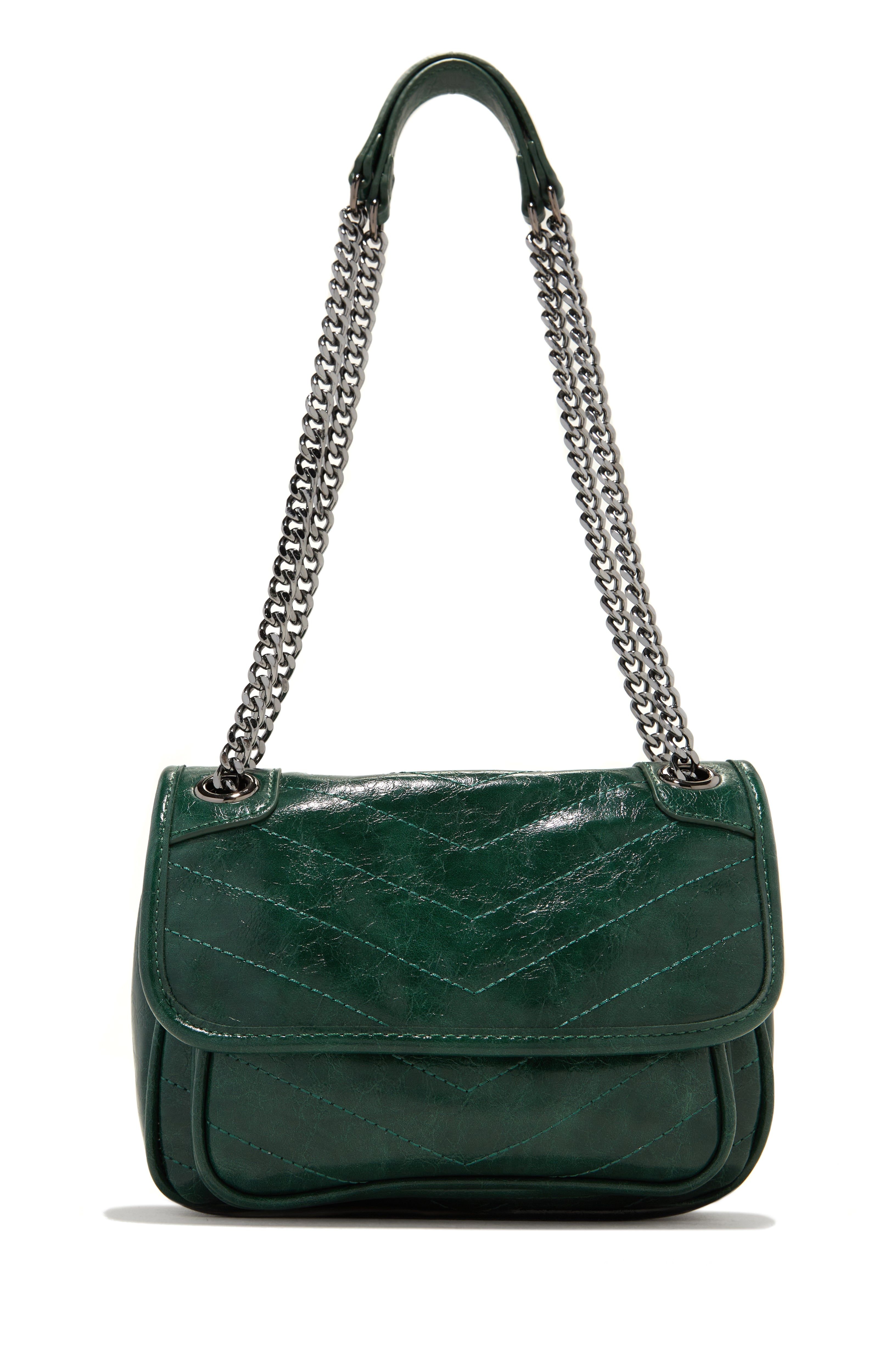 Alicia Quilted Flap Bag - Green sold by Miss Lola product image thumbnail 3