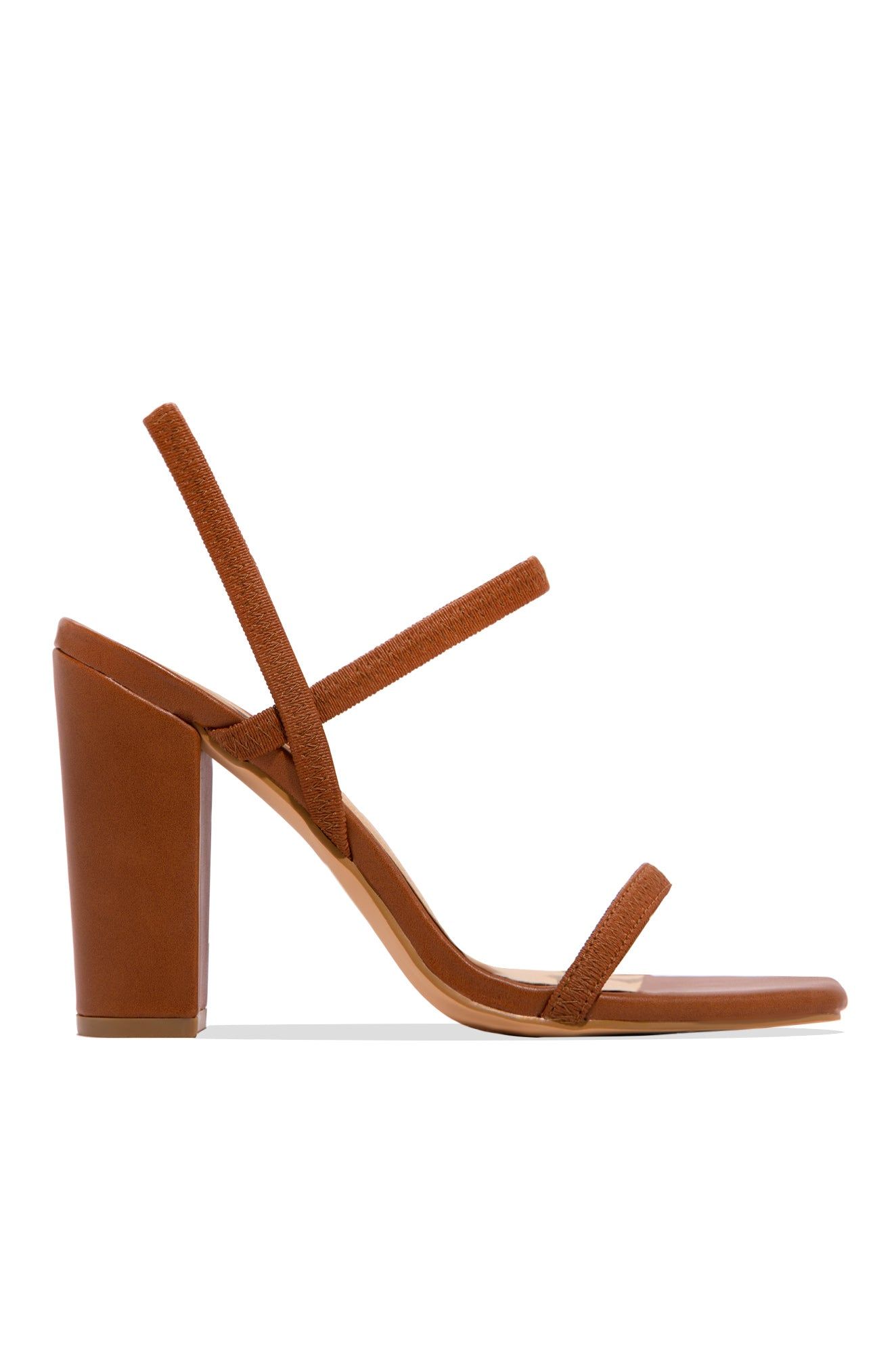 Emerie Slingback Block High Heels - Tan sold by Miss Lola product image thumbnail 3