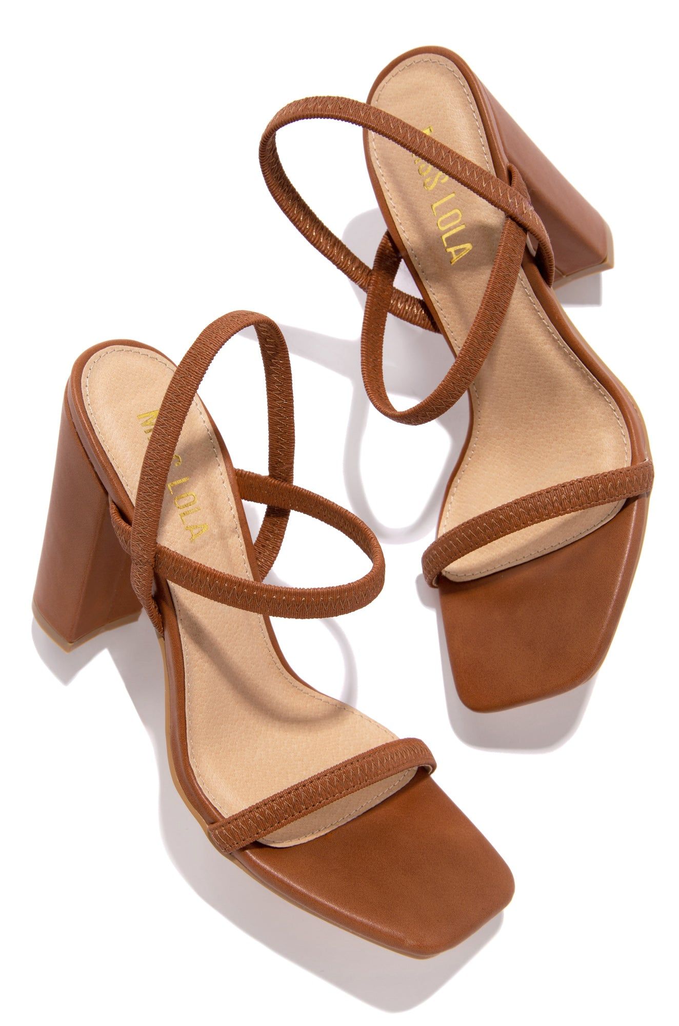 Emerie Slingback Block High Heels - Tan sold by Miss Lola product image thumbnail 4