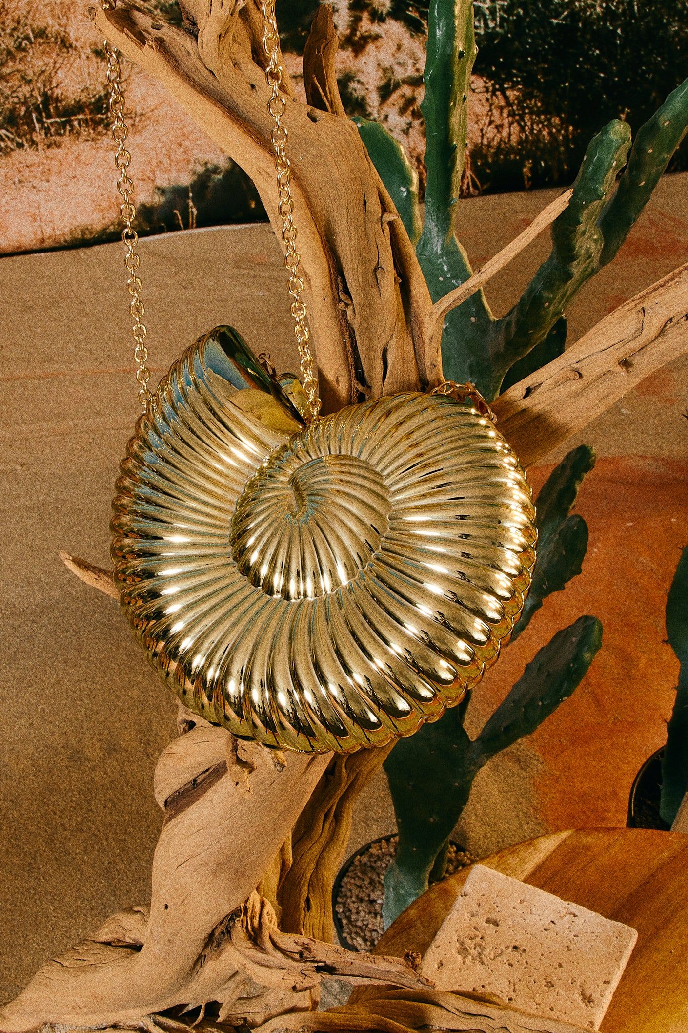 Kiari Sea Shell Statement Bag - Gold sold by Miss Lola