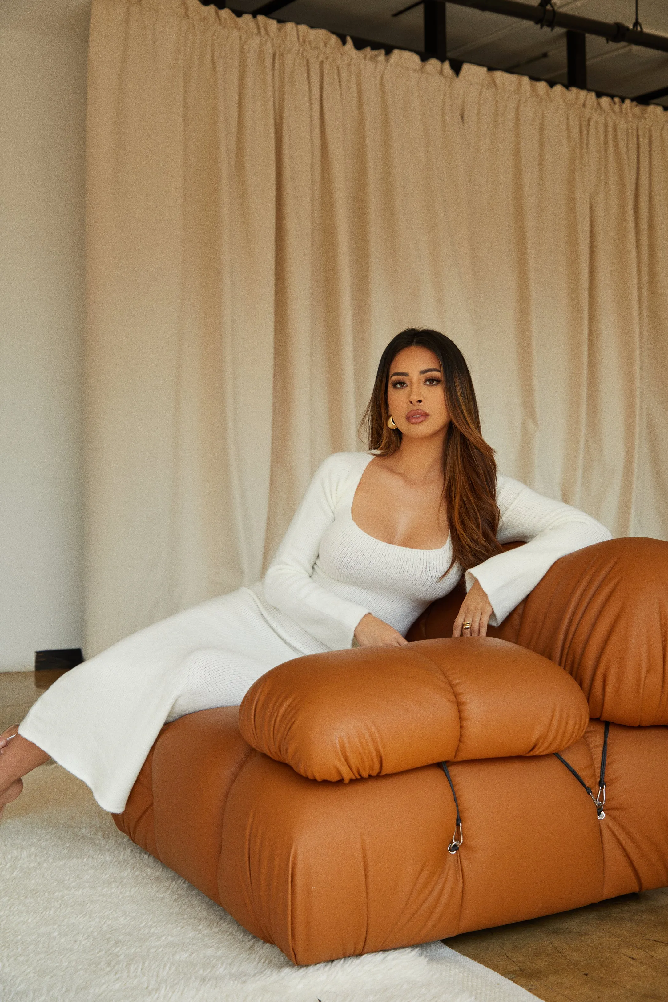 Andrea Long Sleeve Maxi Dress - White sold by Miss Lola product image thumbnail 3