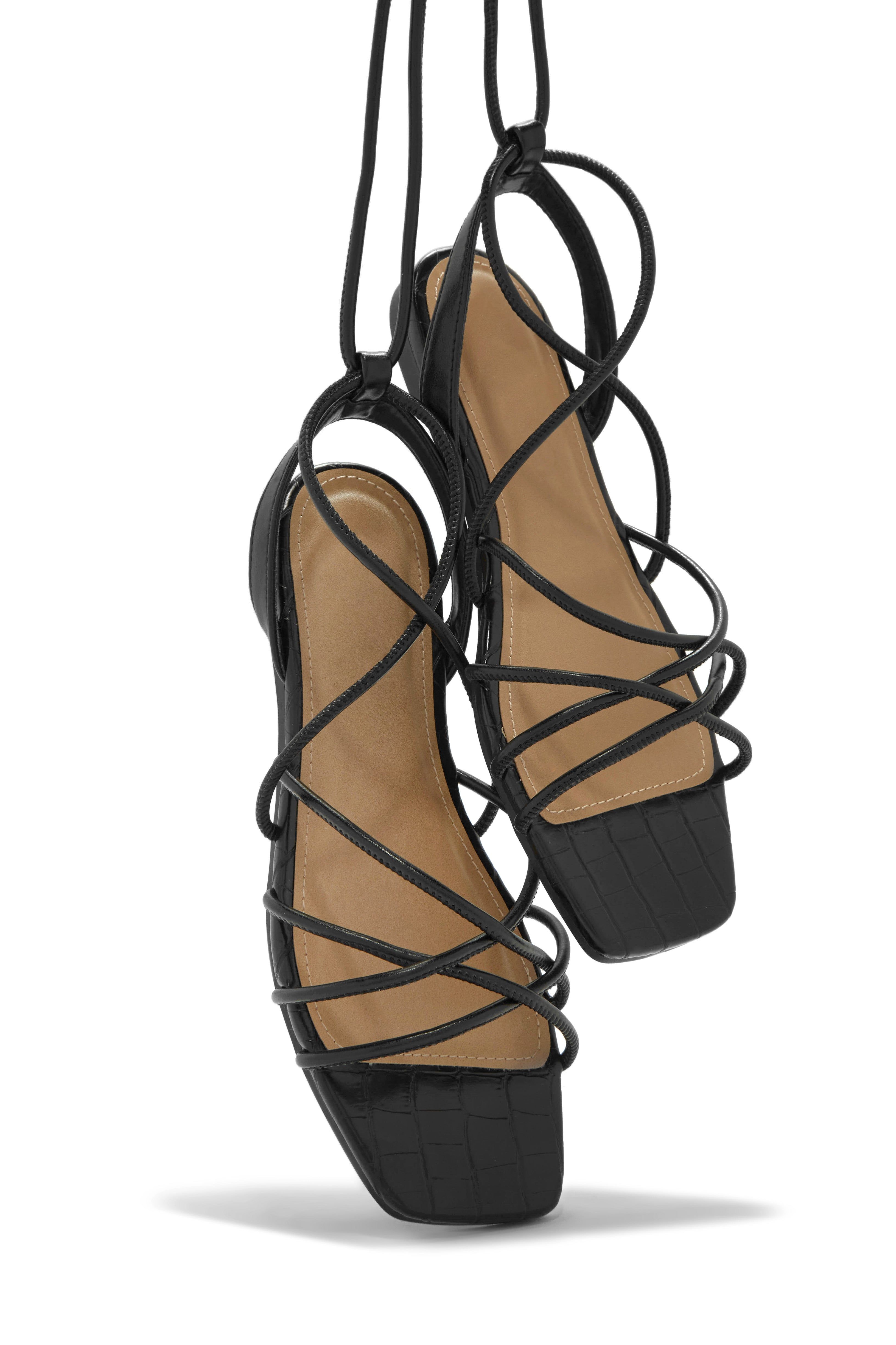 Resort Paradise Lace Up Sandals - Black sold by Miss Lola