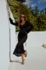 Charlene Long Sleeve Crochet Maxi Dress - Black sold by Miss Lola