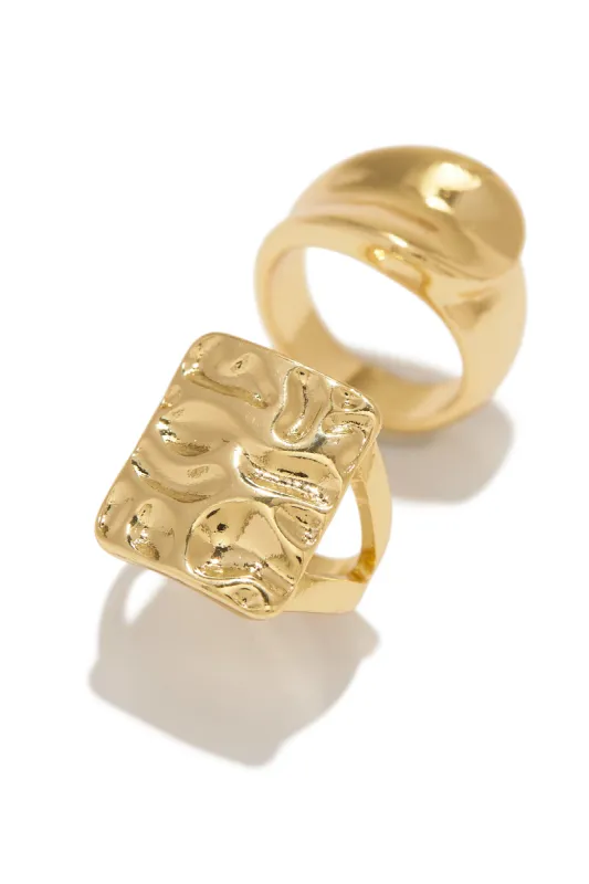 Samyra Two Piece Ring Set - Gold sold by Miss Lola