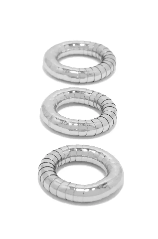 Kimani Three Piece Ring Set - Silver sold by Miss Lola