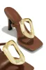 Adonna Thong Strap Mule Heels - Brown sold by Miss Lola