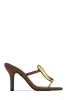 Adonna Thong Strap Mule Heels - Brown sold by Miss Lola