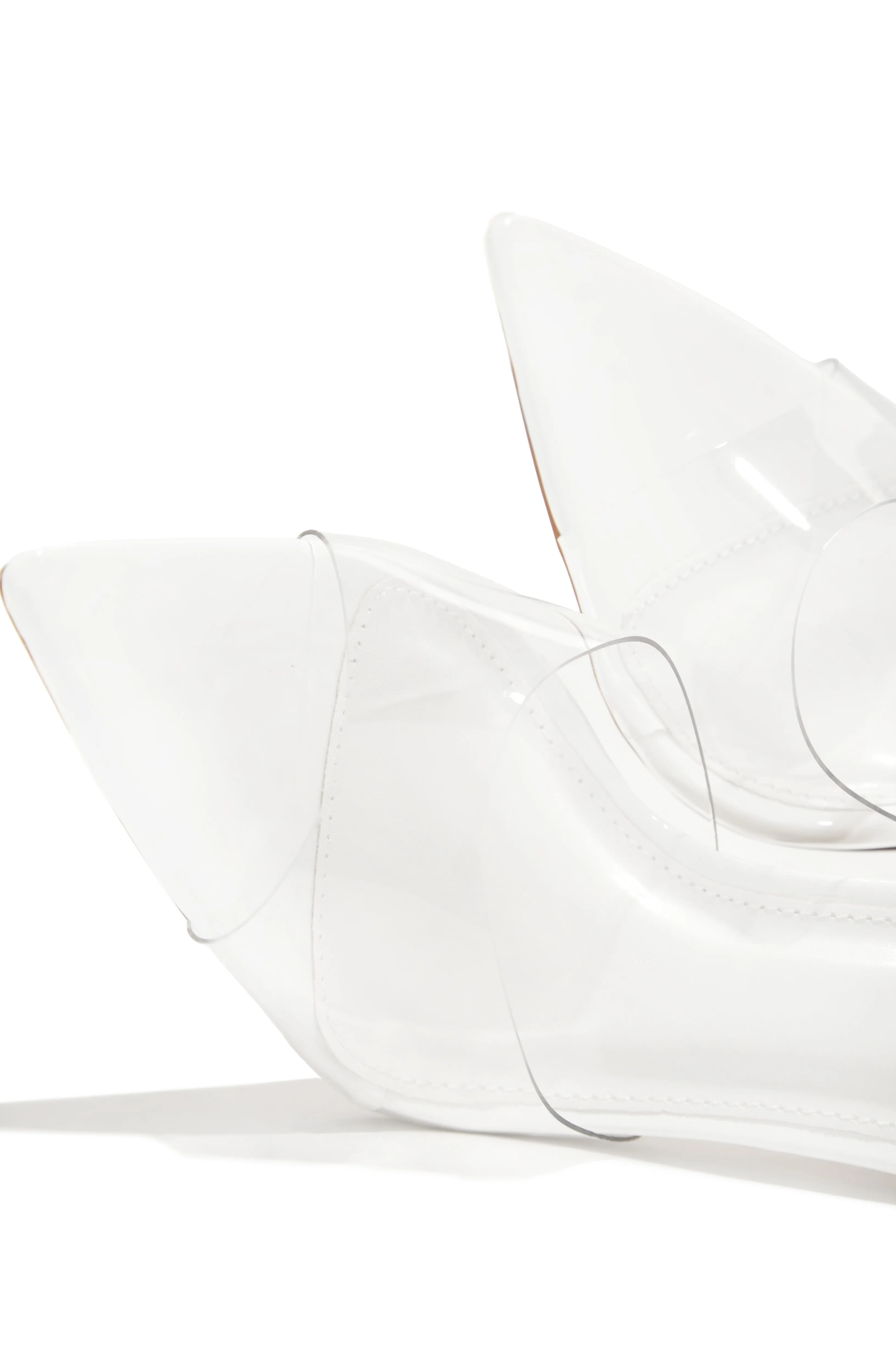 Dinner Date Clear Strap High Heels - White sold by Miss Lola product image thumbnail 3