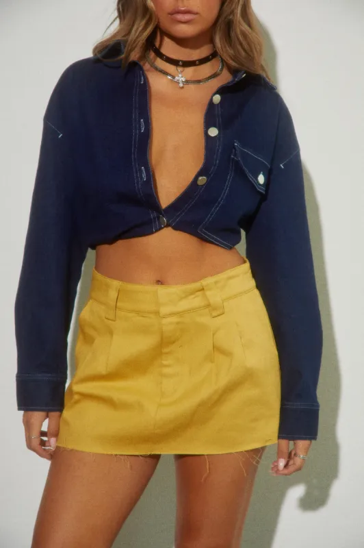 Bria Mini Skirt - Khaki sold by Miss Lola