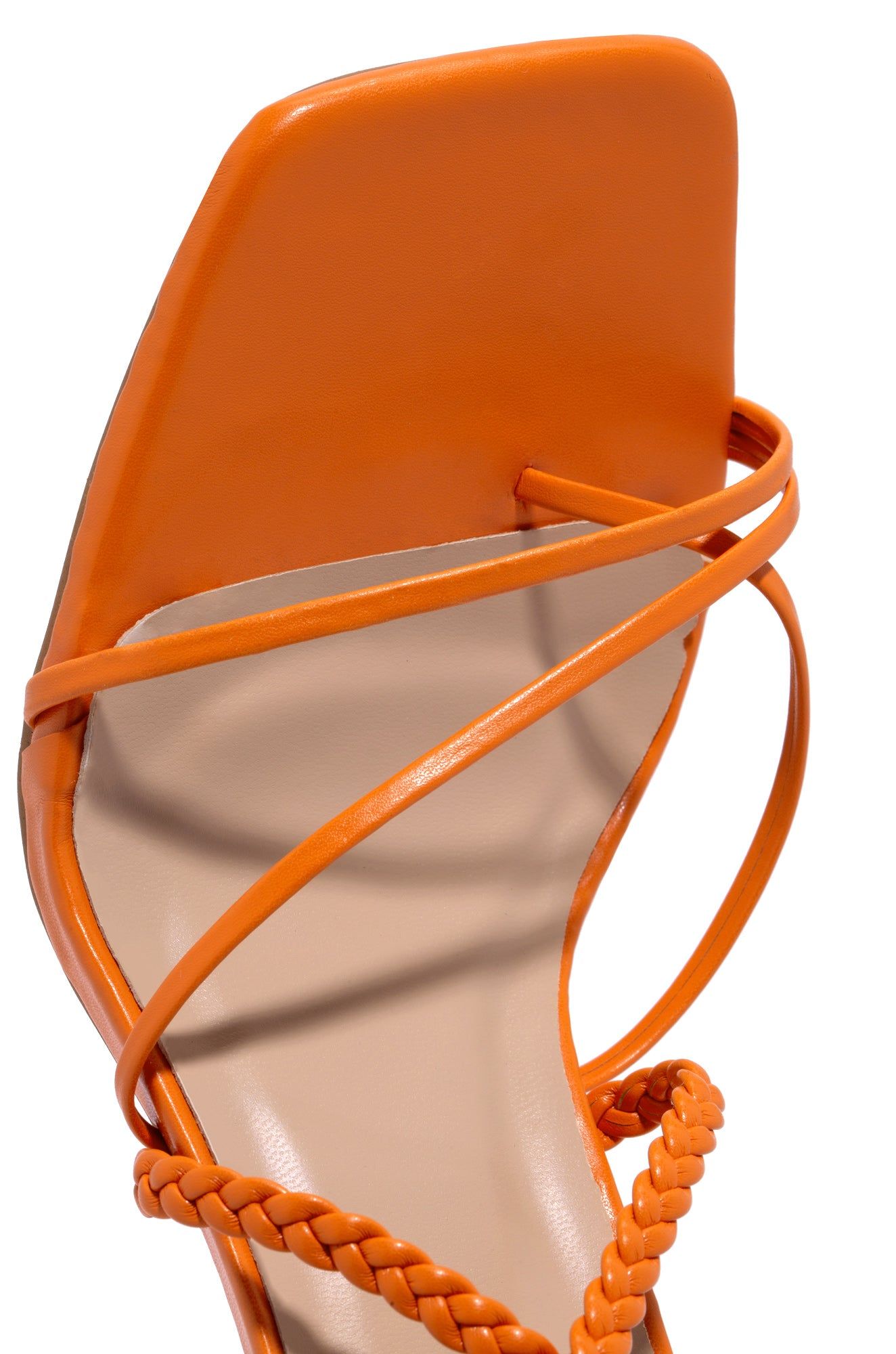 Yohana Lace Up Block High Heels - Orange sold by Miss Lola product image thumbnail 5