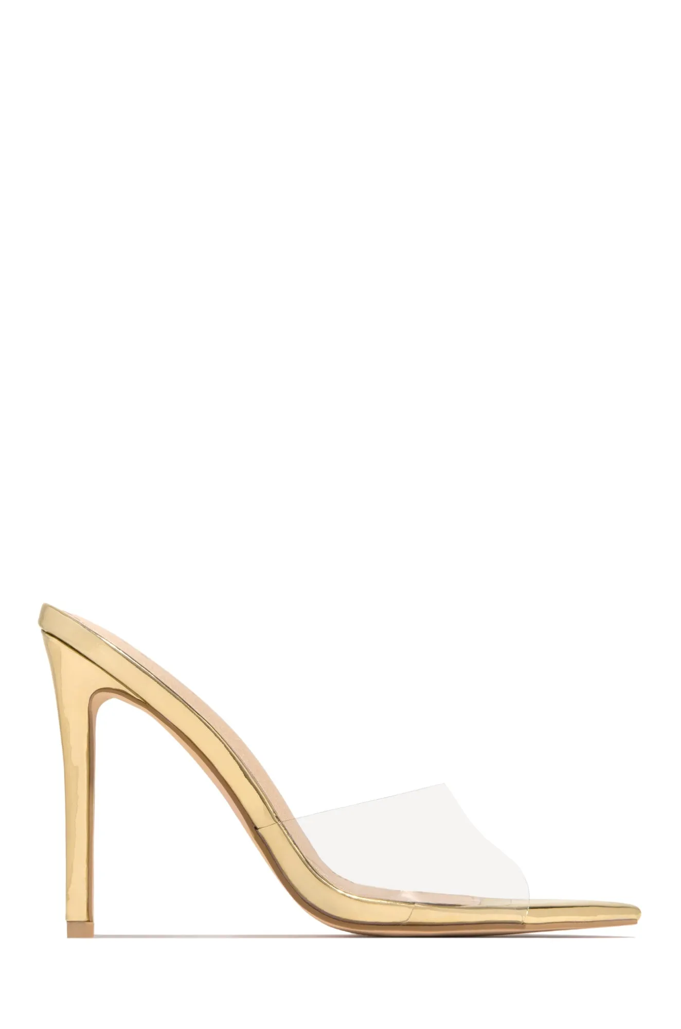 Beauty Blogger Clear Strap Heel Mules - Gold sold by Miss Lola product image thumbnail 2