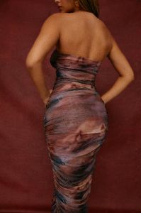 Noelia Strapless Maxi Dress - Multi sold by Miss Lola