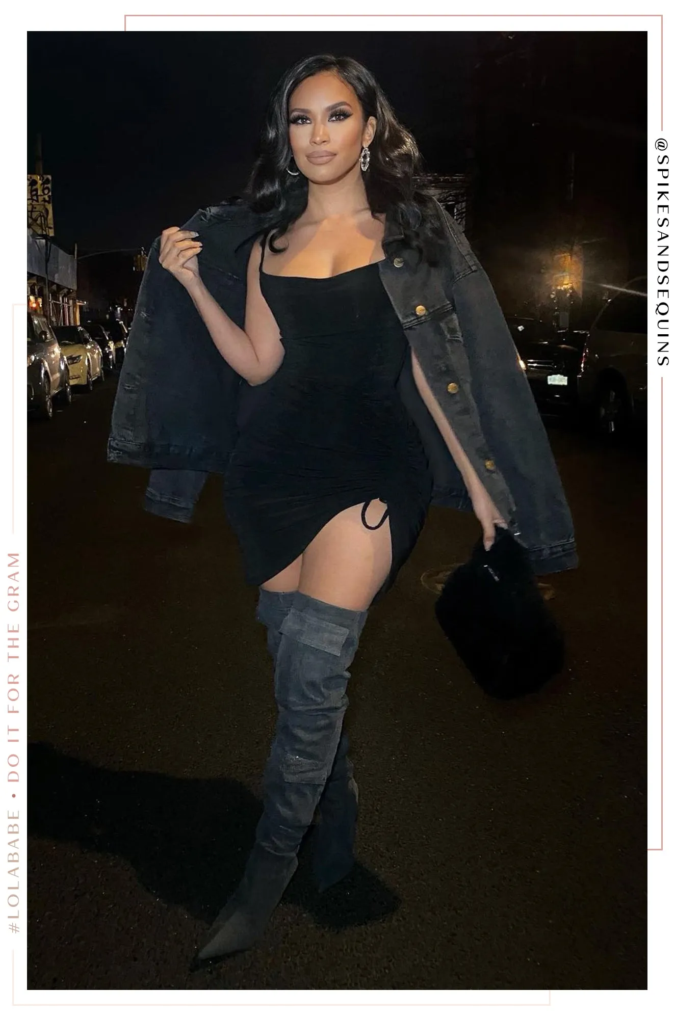 Cali Girl Oversized Denim Jacket - Charcoal sold by Miss Lola product image thumbnail 3