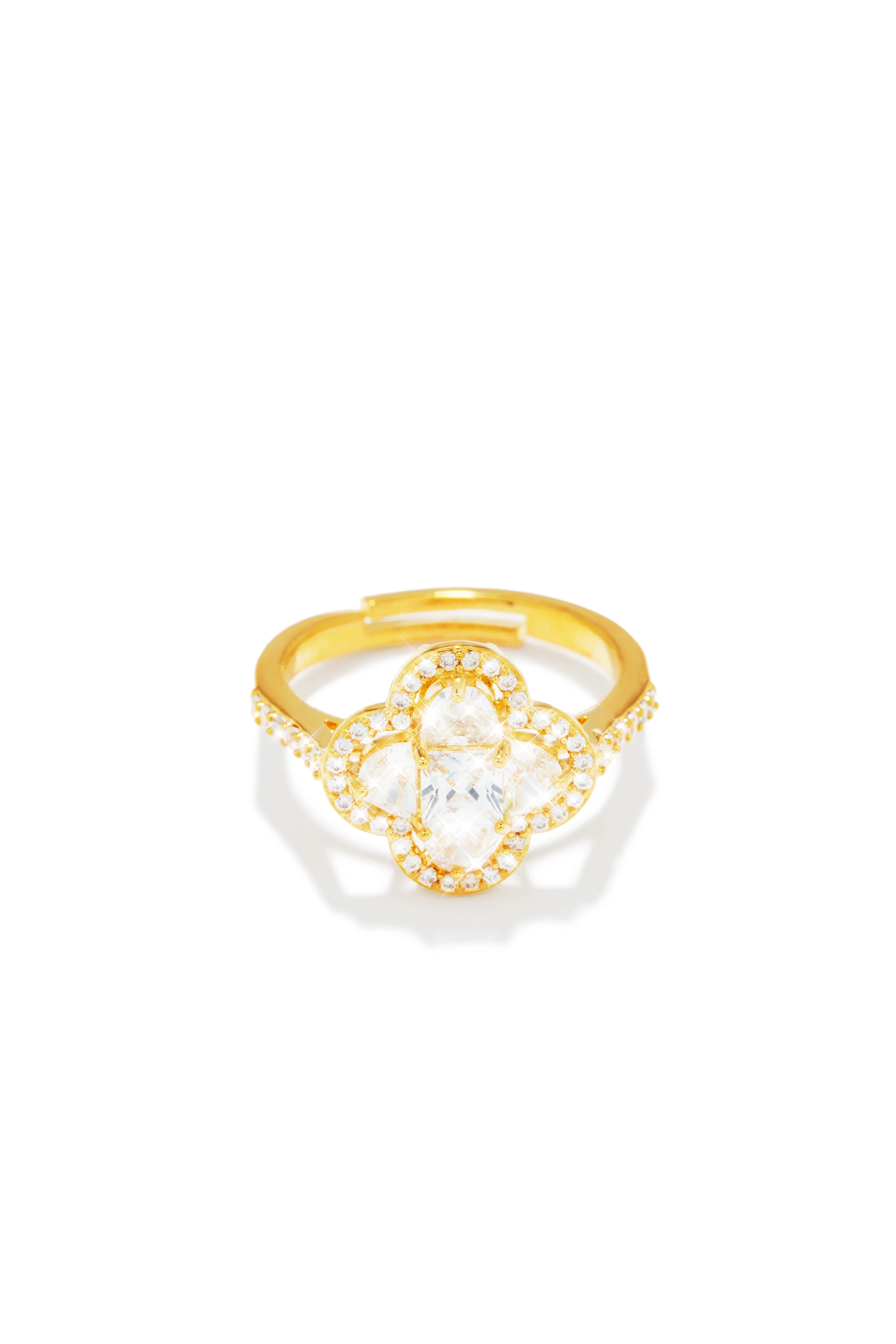 Lucky Girl Gold Plated Clover Ring - Gold sold by Miss Lola product image thumbnail 2
