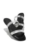 Villa Bonita Slip On Sandals - Black Silver sold by Miss Lola