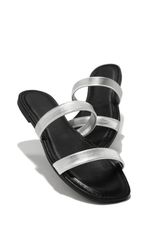 Villa Bonita Slip On Sandals - Black Silver sold by Miss Lola