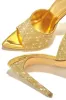 Juliene Embellished High Heel Mules - Gold sold by Miss Lola