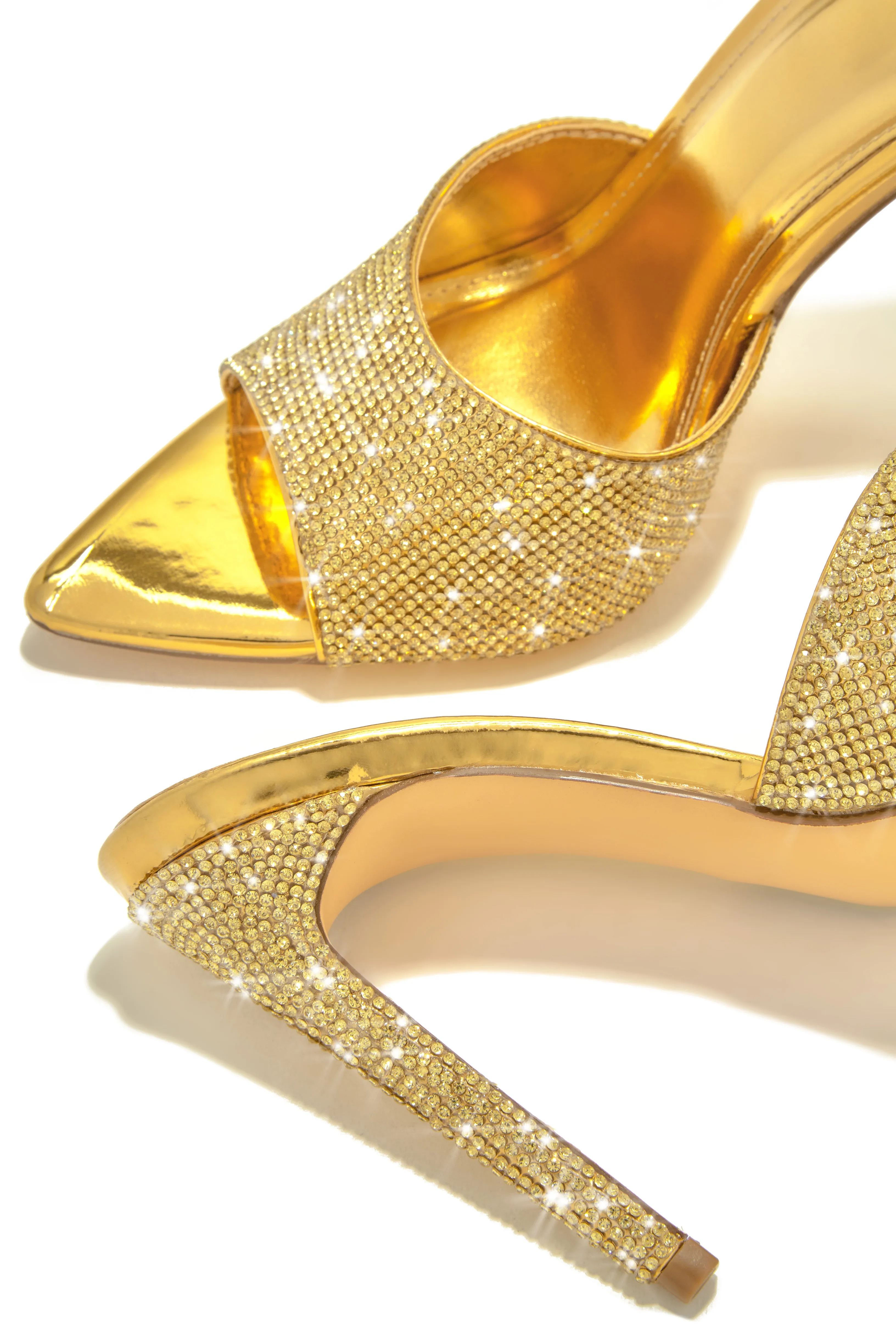 Juliene Embellished High Heel Mules - Gold sold by Miss Lola product image thumbnail 3