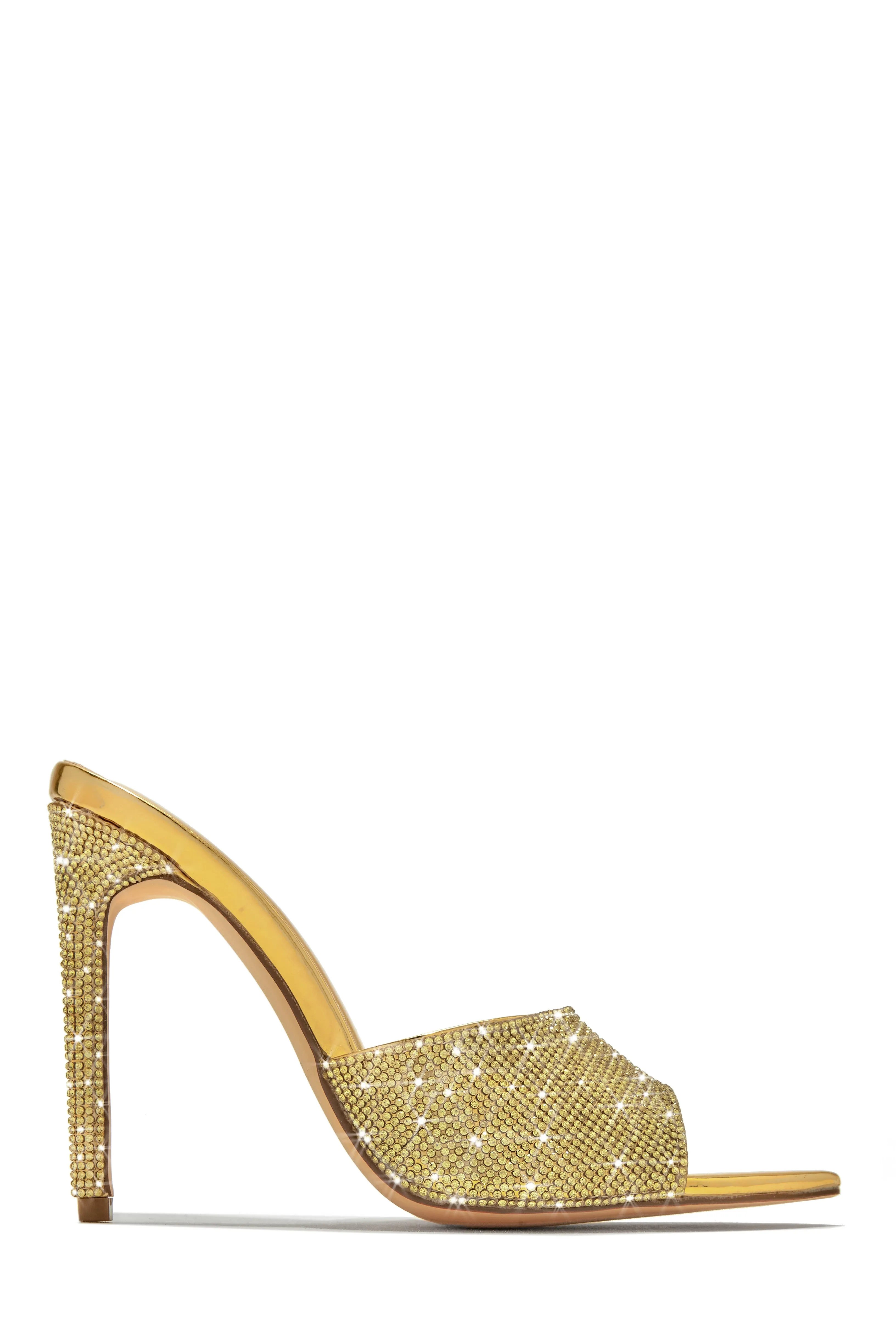 Juliene Embellished High Heel Mules - Gold sold by Miss Lola product image thumbnail 5