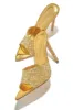 Juliene Embellished High Heel Mules - Gold sold by Miss Lola