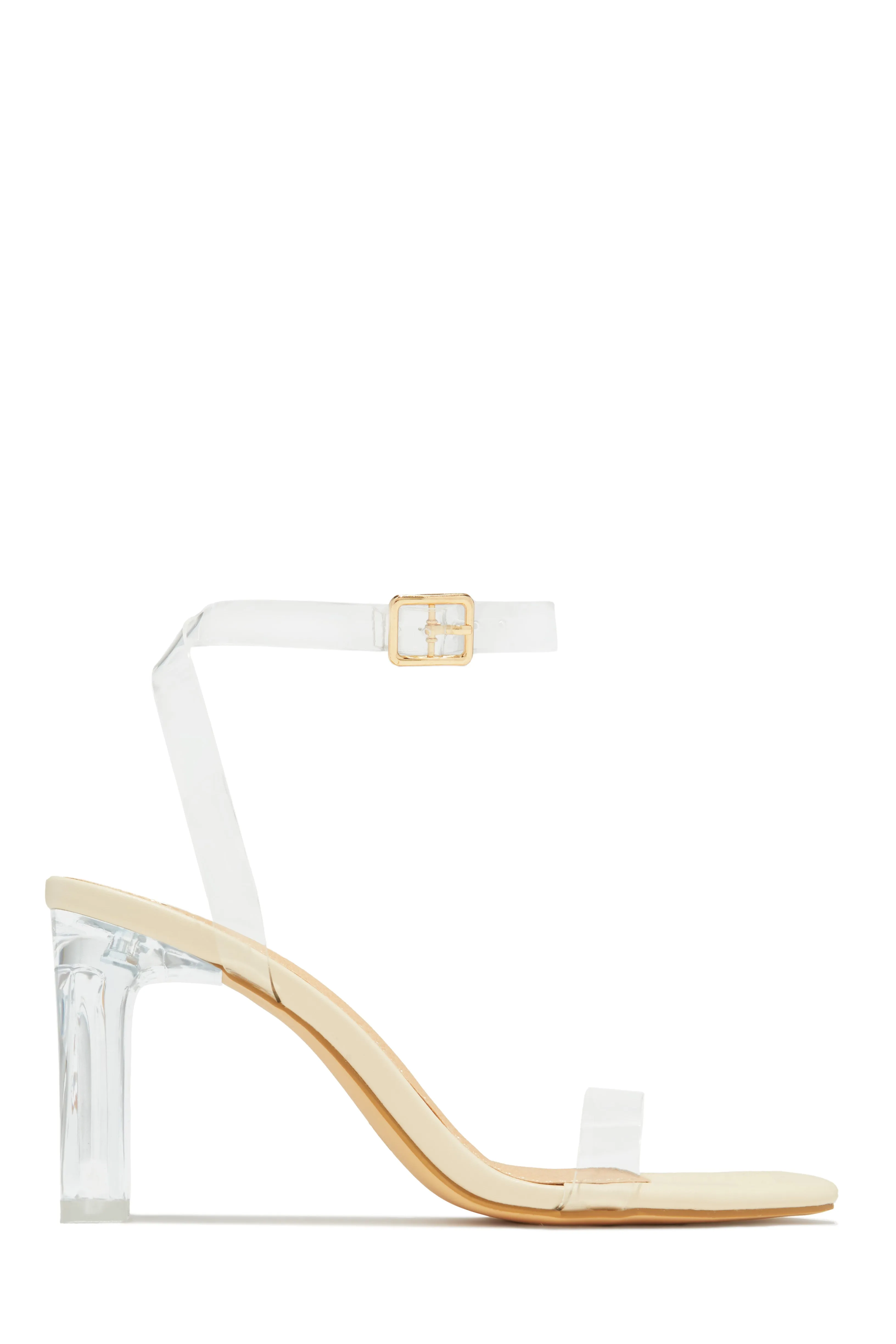 Simply Yours Clear Ankle Strap Heels - Ivory sold by Miss Lola product image thumbnail 3