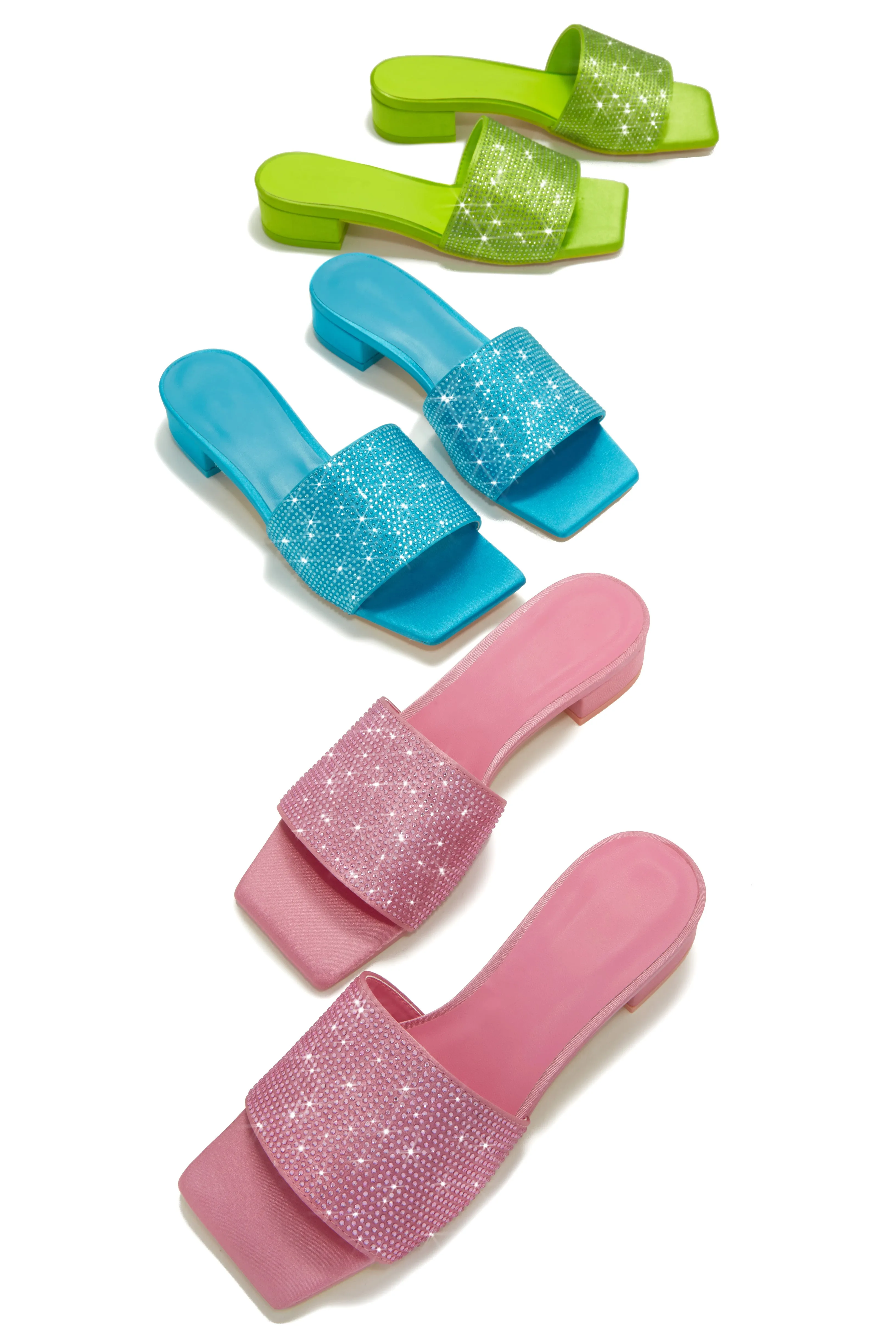 Maya Embellished Slip On Sandals - Green sold by Miss Lola product image thumbnail 4