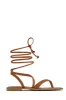 Mina Lace Up Sandals - Tan sold by Miss Lola