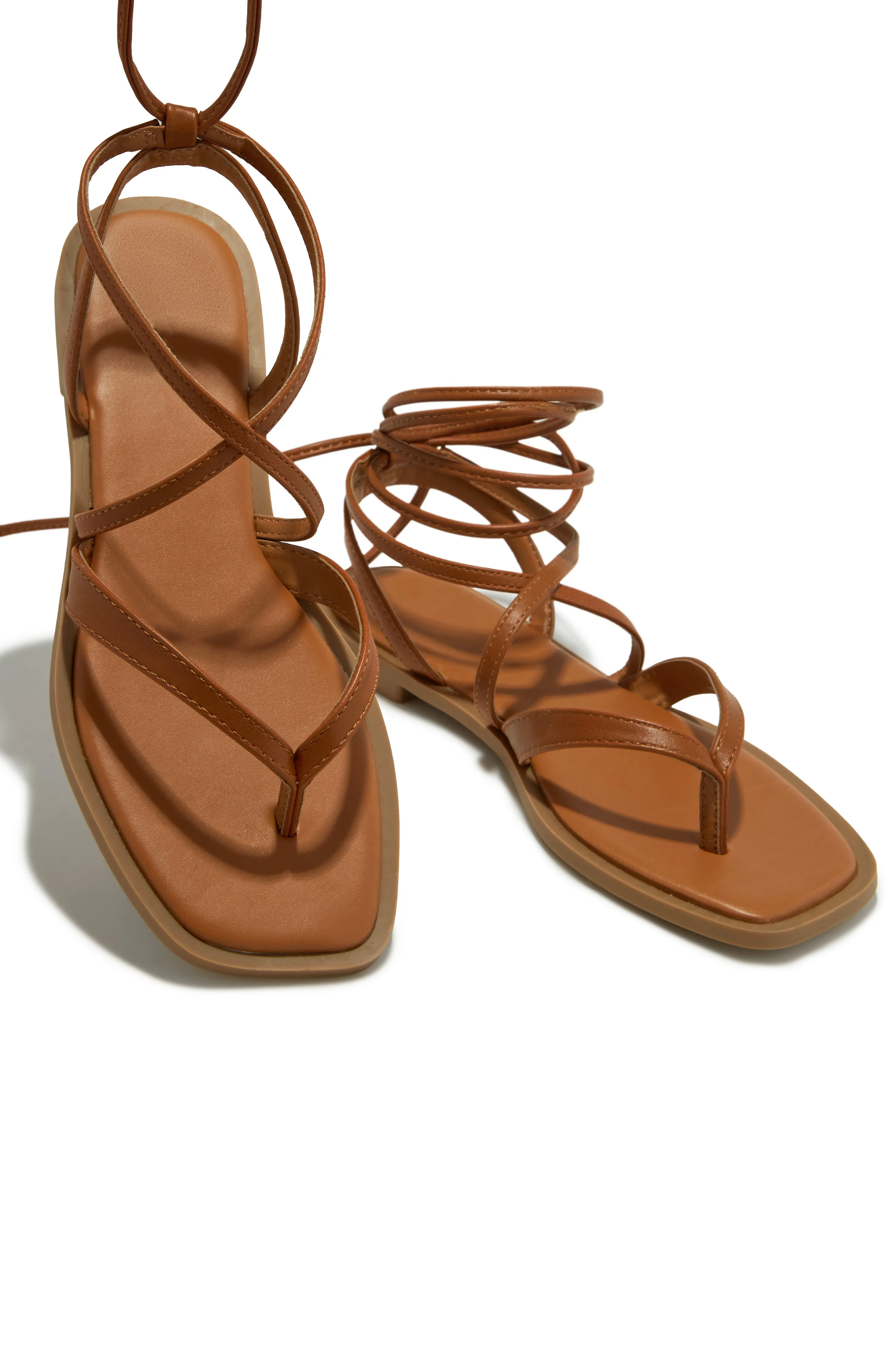 Mina Lace Up Sandals - Tan sold by Miss Lola product image thumbnail 2