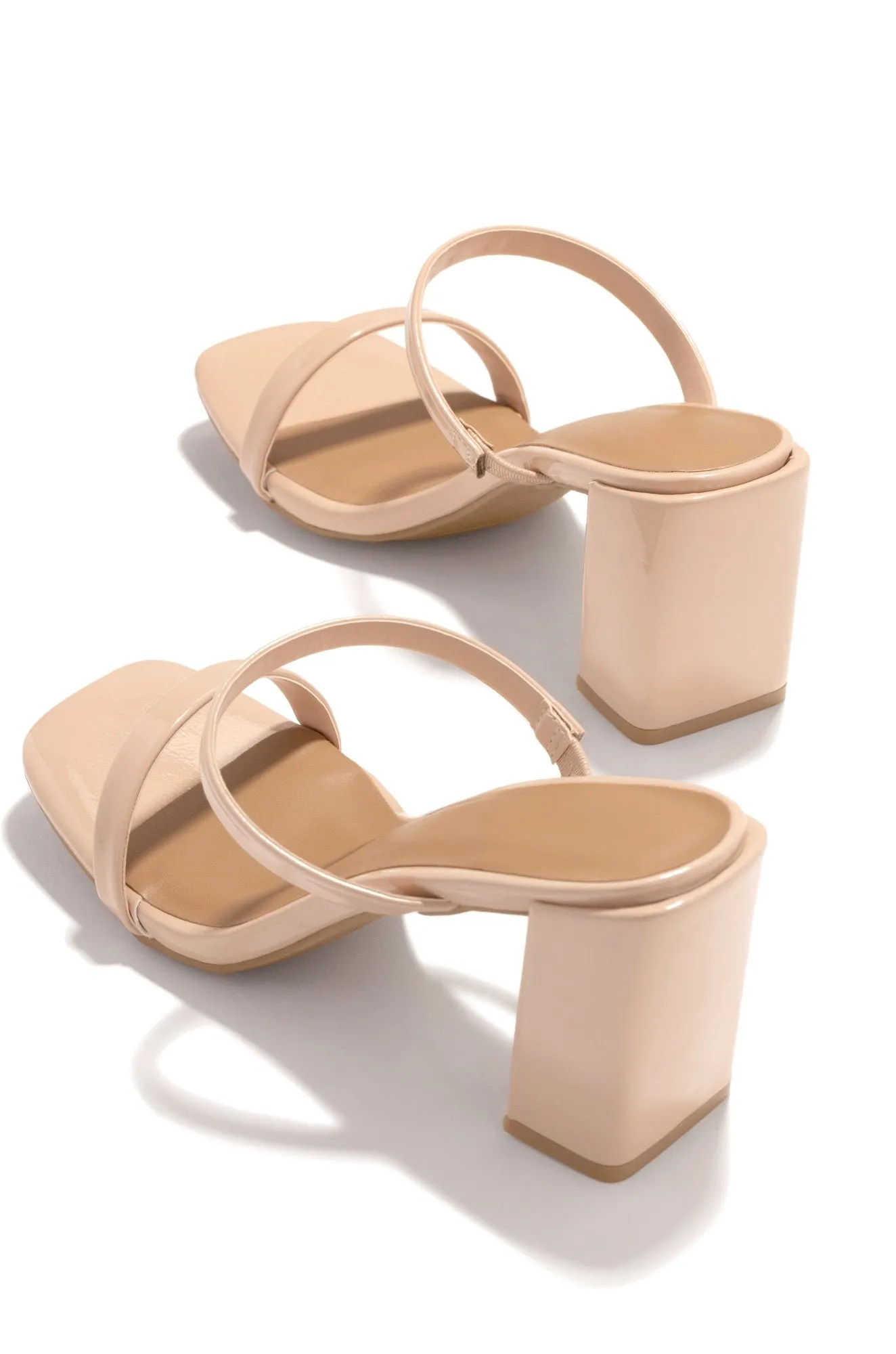 Summer Date Block Heel Mules - Nude Pat sold by Miss Lola product image thumbnail 3